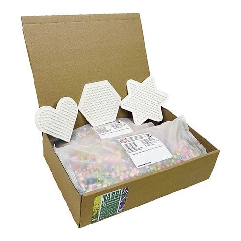 Nabbi Bio Bügelperlen Set Pastell - Mix, 3x3000 Stück / 3 Platten Nabbi - malmichbuntbest.com