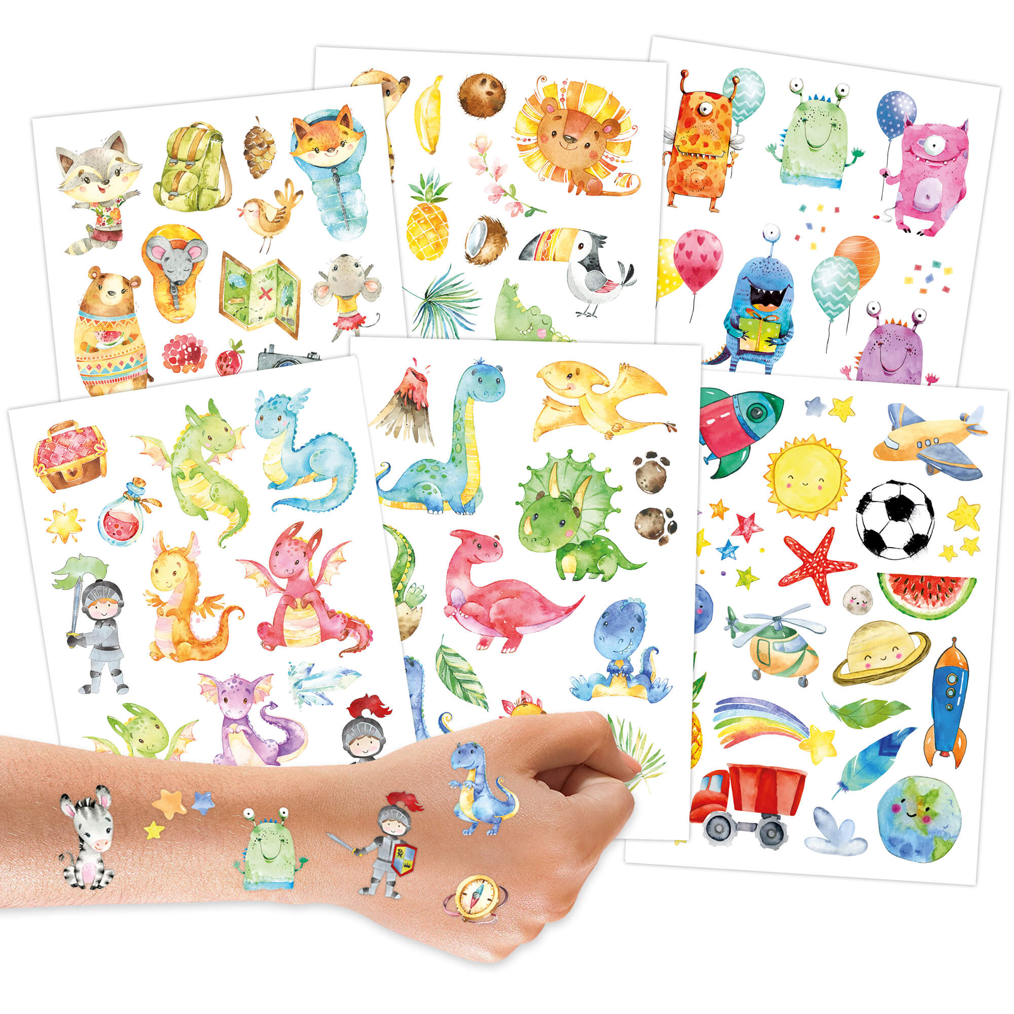 Papierdrachen Kindertattoo - Dinos und Monster Papierdrachen - malmichbuntbest.com