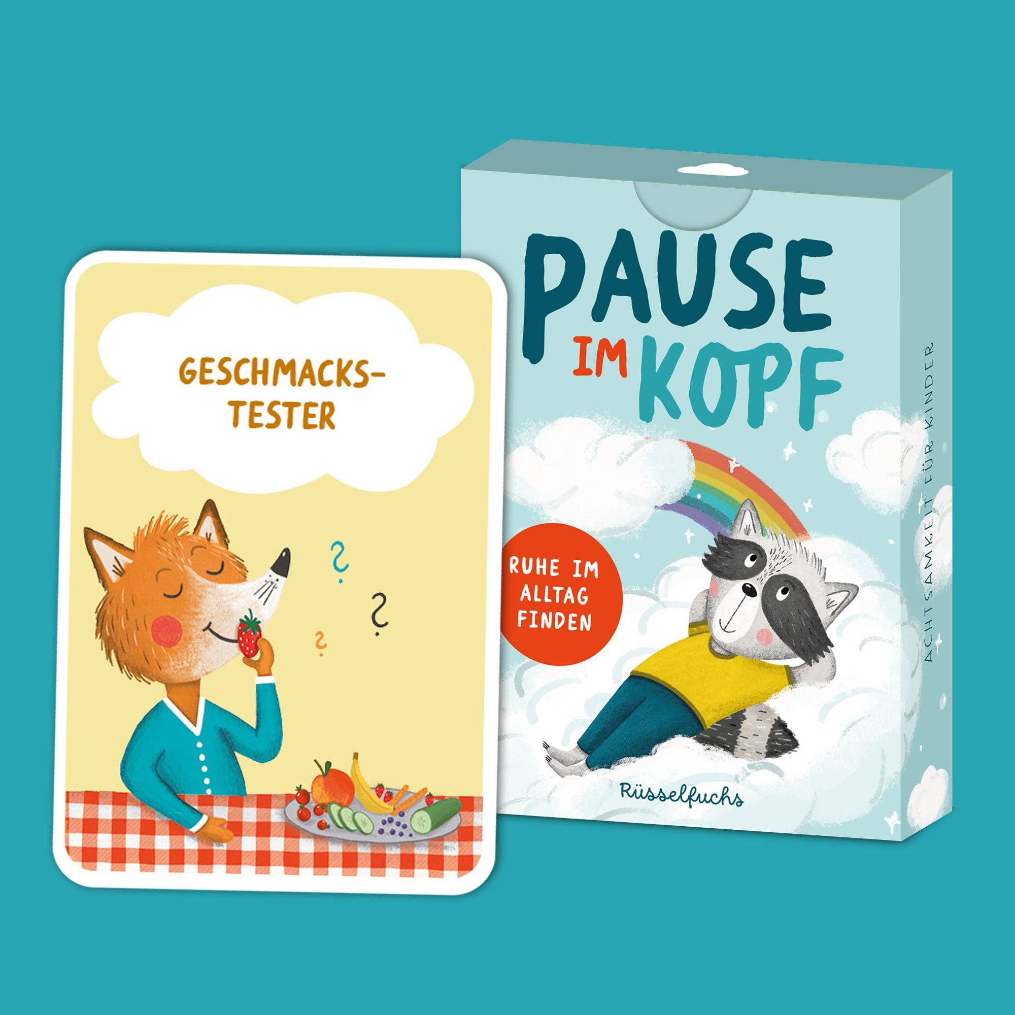 Pause im Kopf – Achtsamkeitskarten für Kinder Rüsselfuchs - malmichbuntbest.com