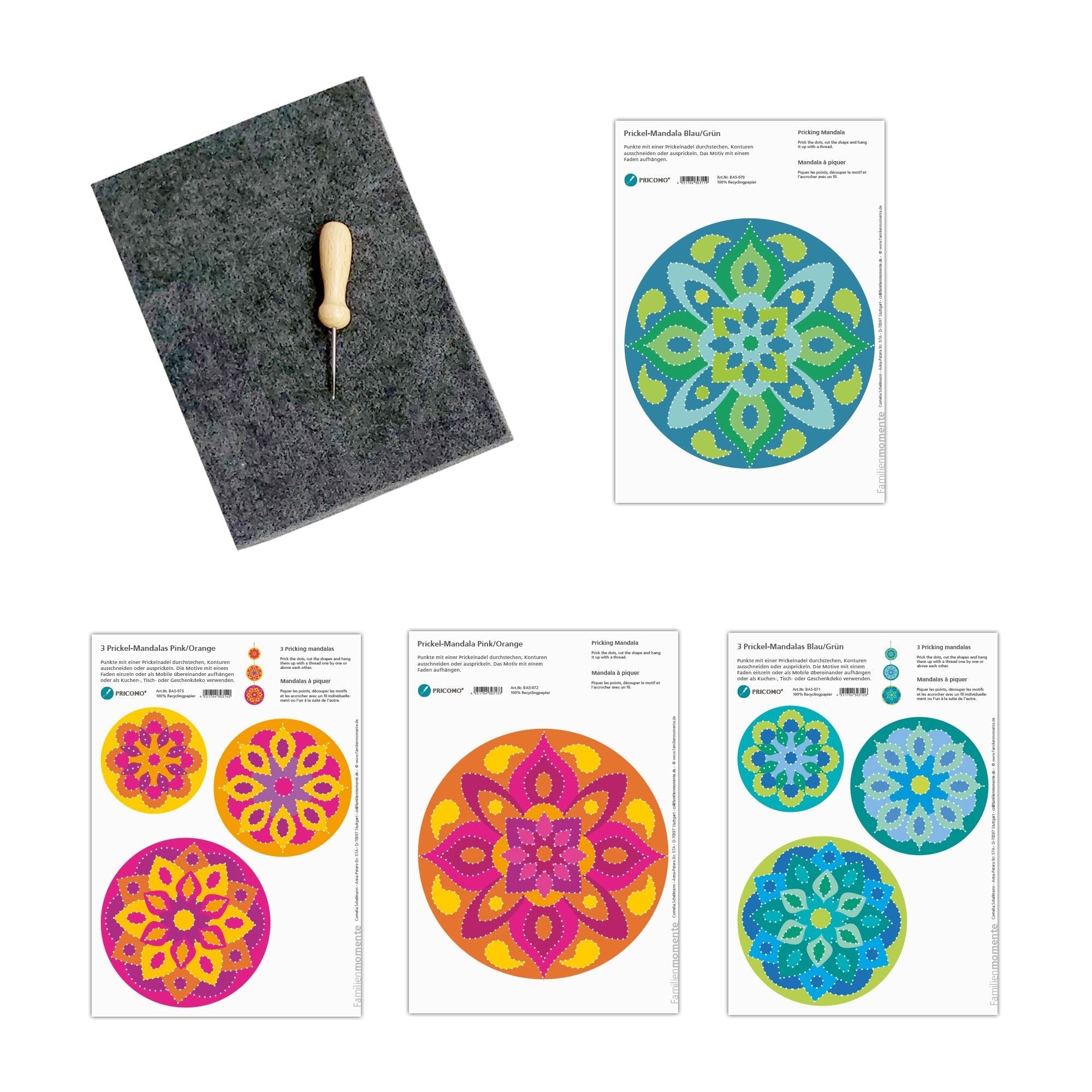 Prickeln für Kinder - Prickelset Mandalas Familienmomente - malmichbuntbest.com