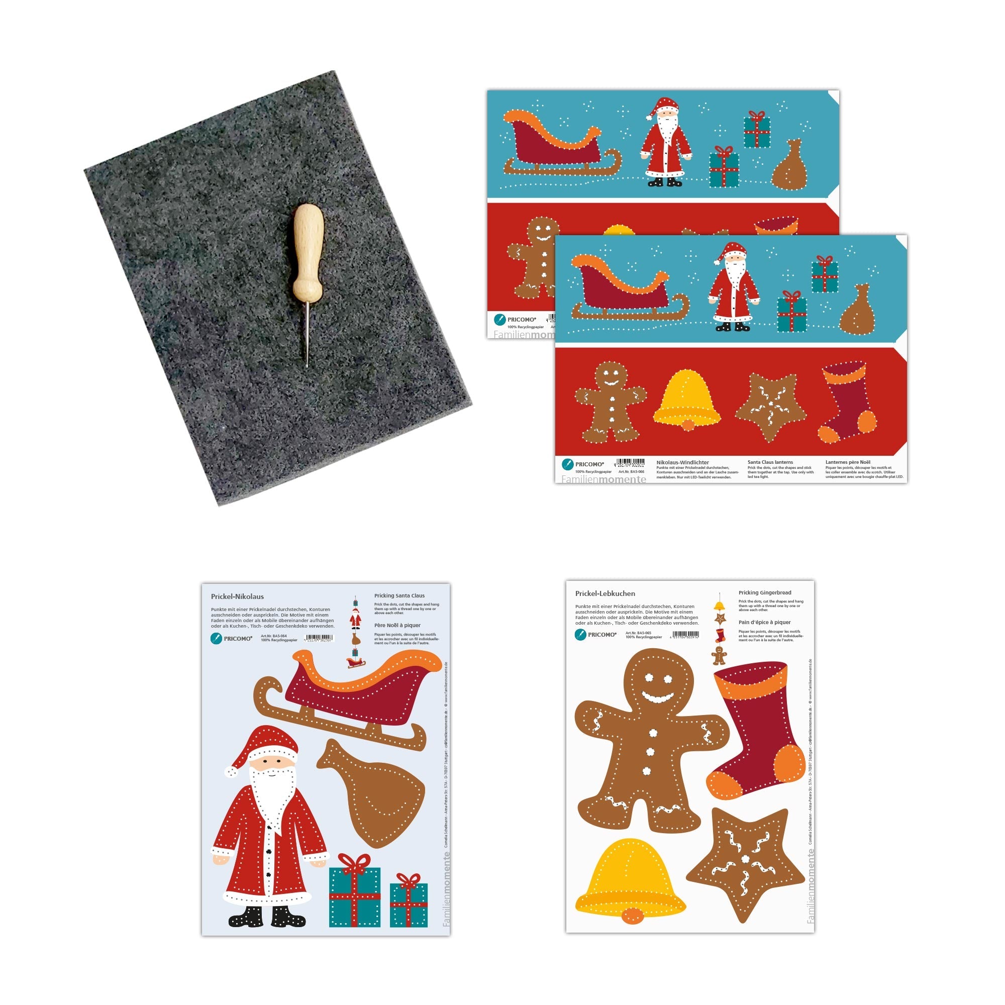 Prickeln für Kinder - Prickelset Nikolaus Familienmomente - malmichbuntbest.com