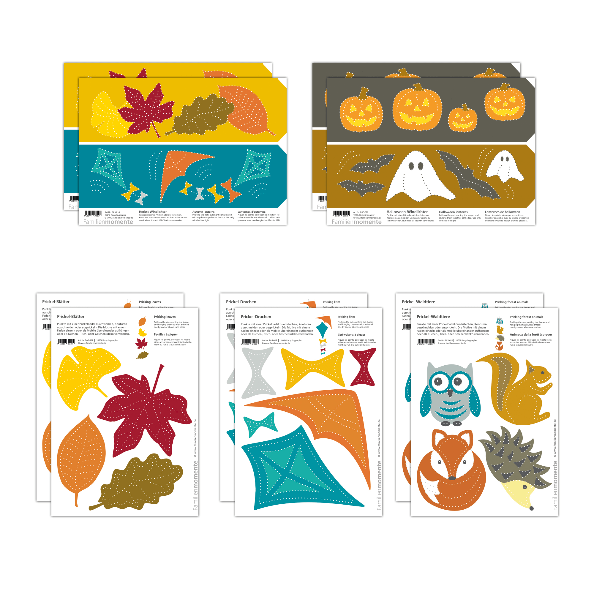 Prickeln für Kinder - 10 Prickelvorlagen Herbst Familienmomente - malmichbuntbest.com