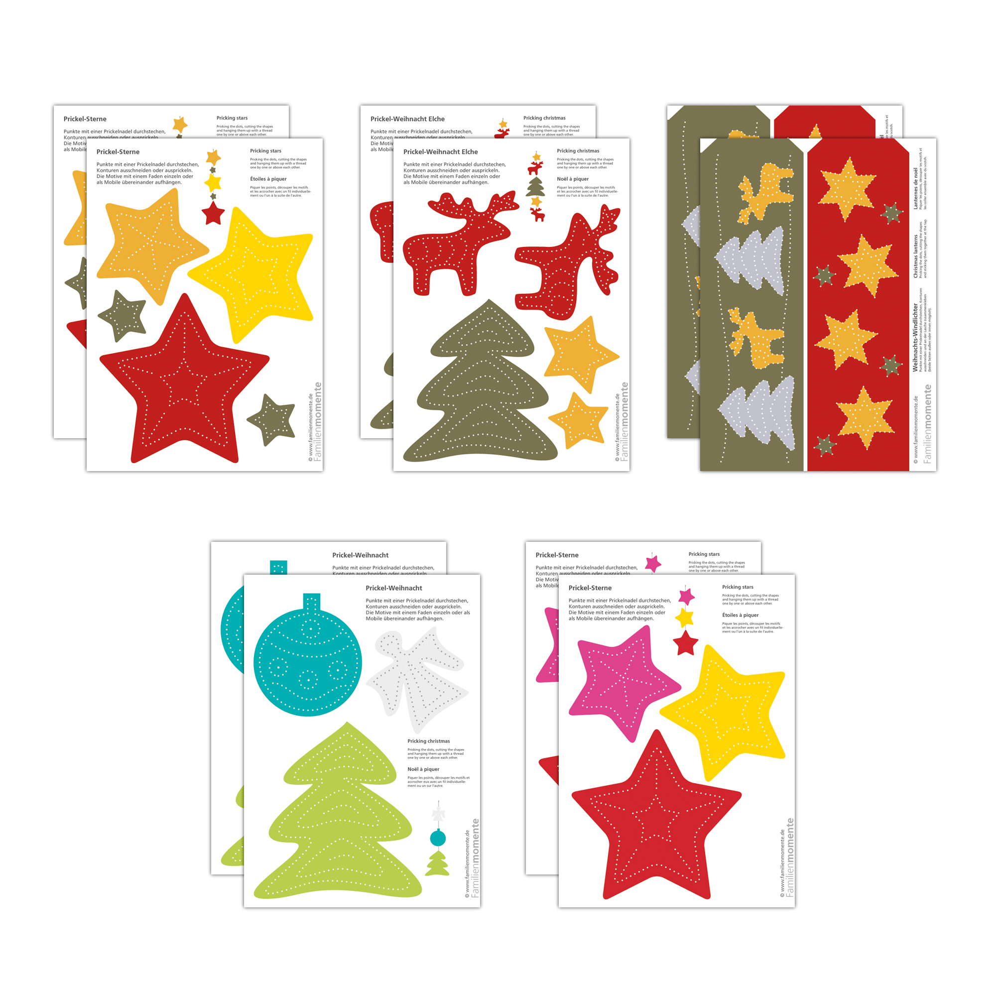 Prickeln für Kinder - 10 Prickelvorlagen Weihnachten Familienmomente - malmichbuntbest.com