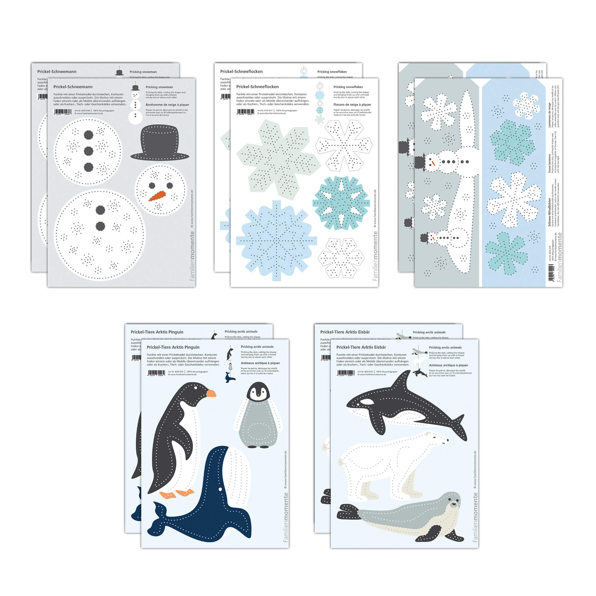 Prickeln für Kinder - 10 Prickelvorlagen Winter Familienmomente - malmichbuntbest.com