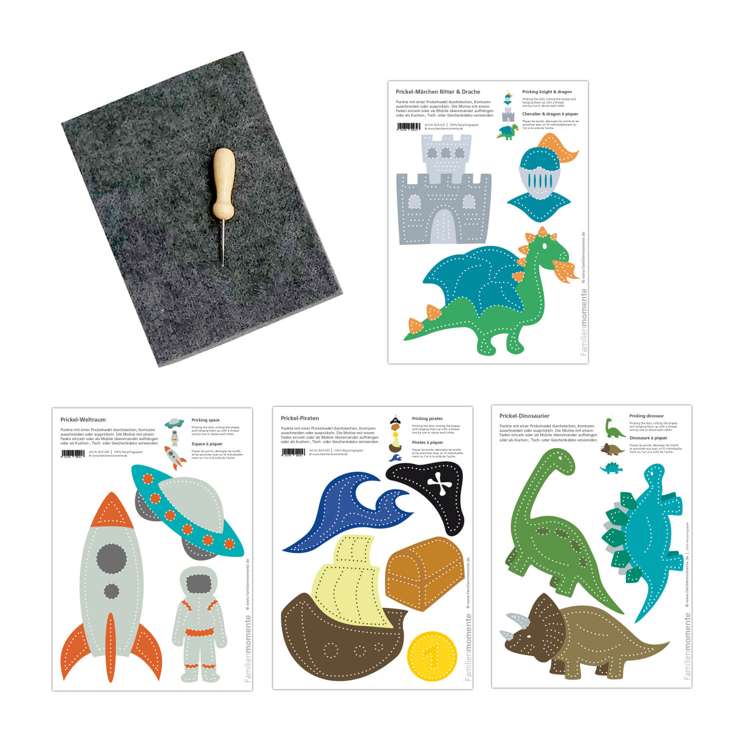 Prickeln für Kinder - Prickelset Entdecker Familienmomente - malmichbuntbest.com