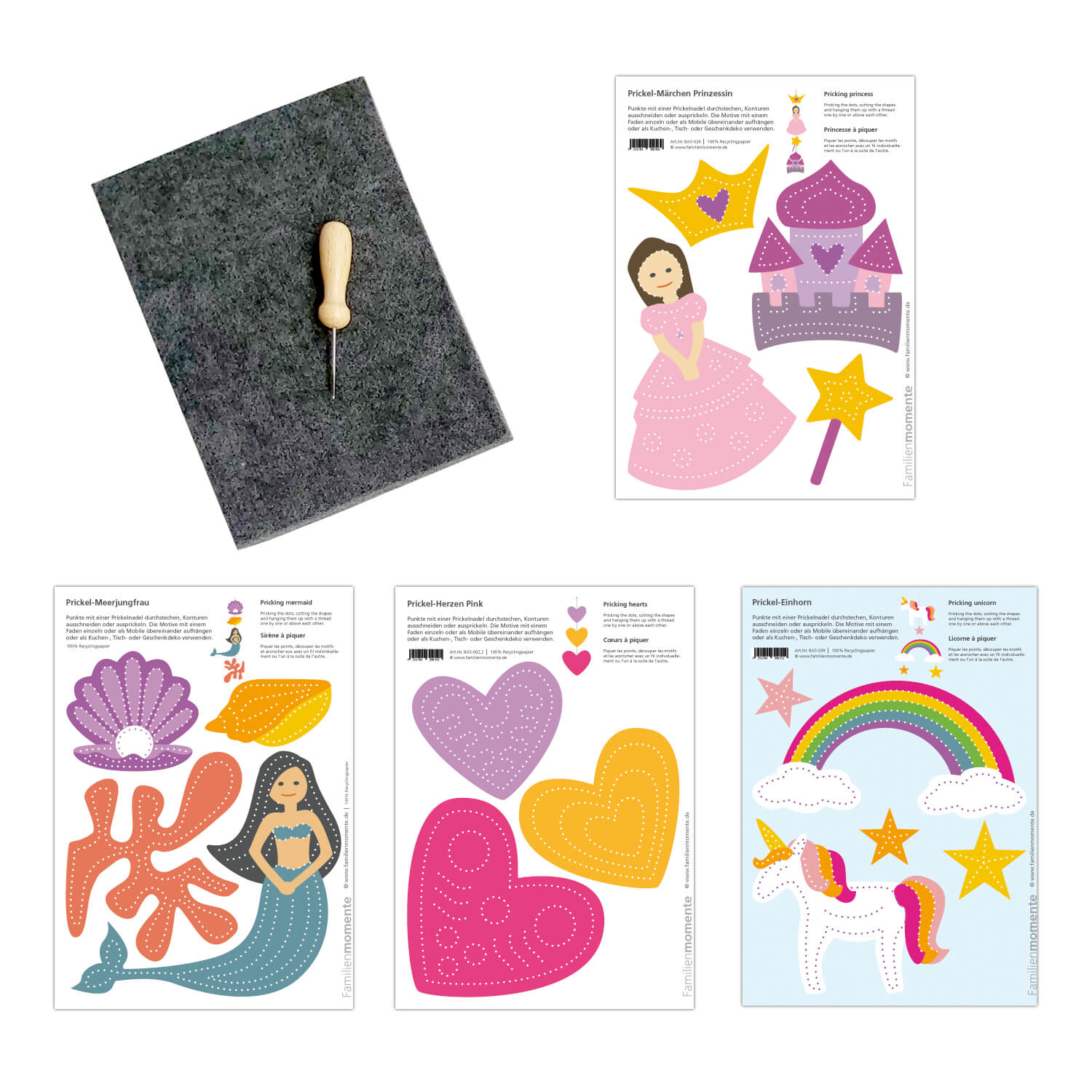 Prickeln für Kinder - Prickelset Fantasie Familienmomente - malmichbuntbest.com