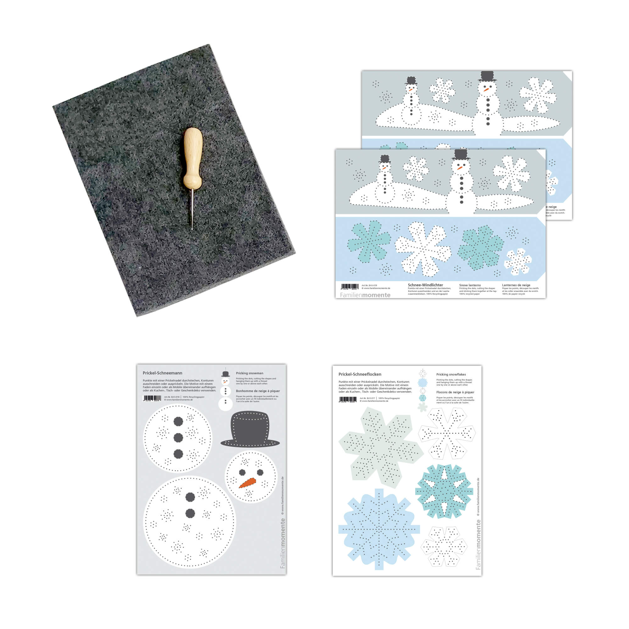 Prickeln für Kinder - Prickelset Winter Familienmomente - malmichbuntbest.com