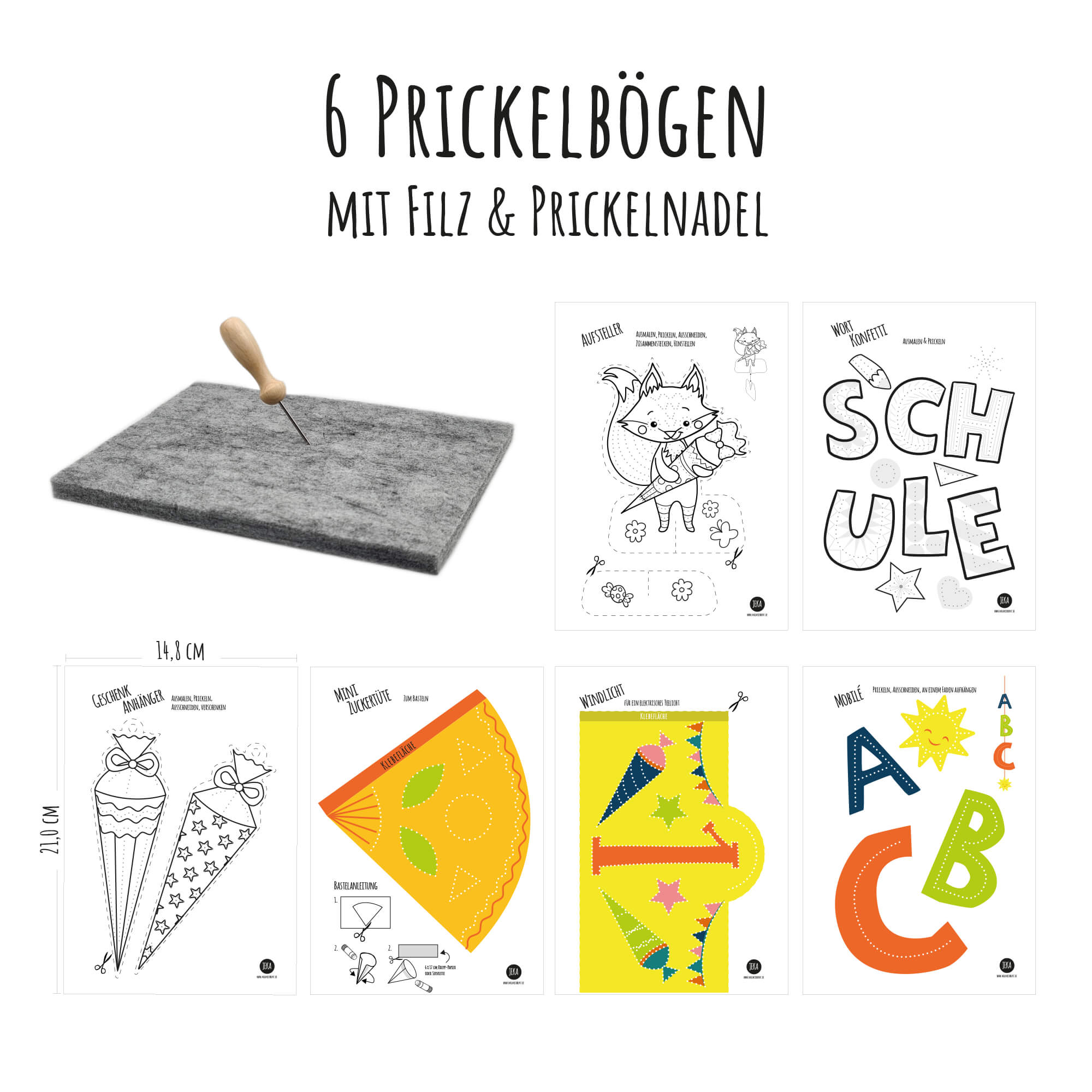 Prickeln Schulanfang - Prickelset Jeka - malmichbuntbest.com