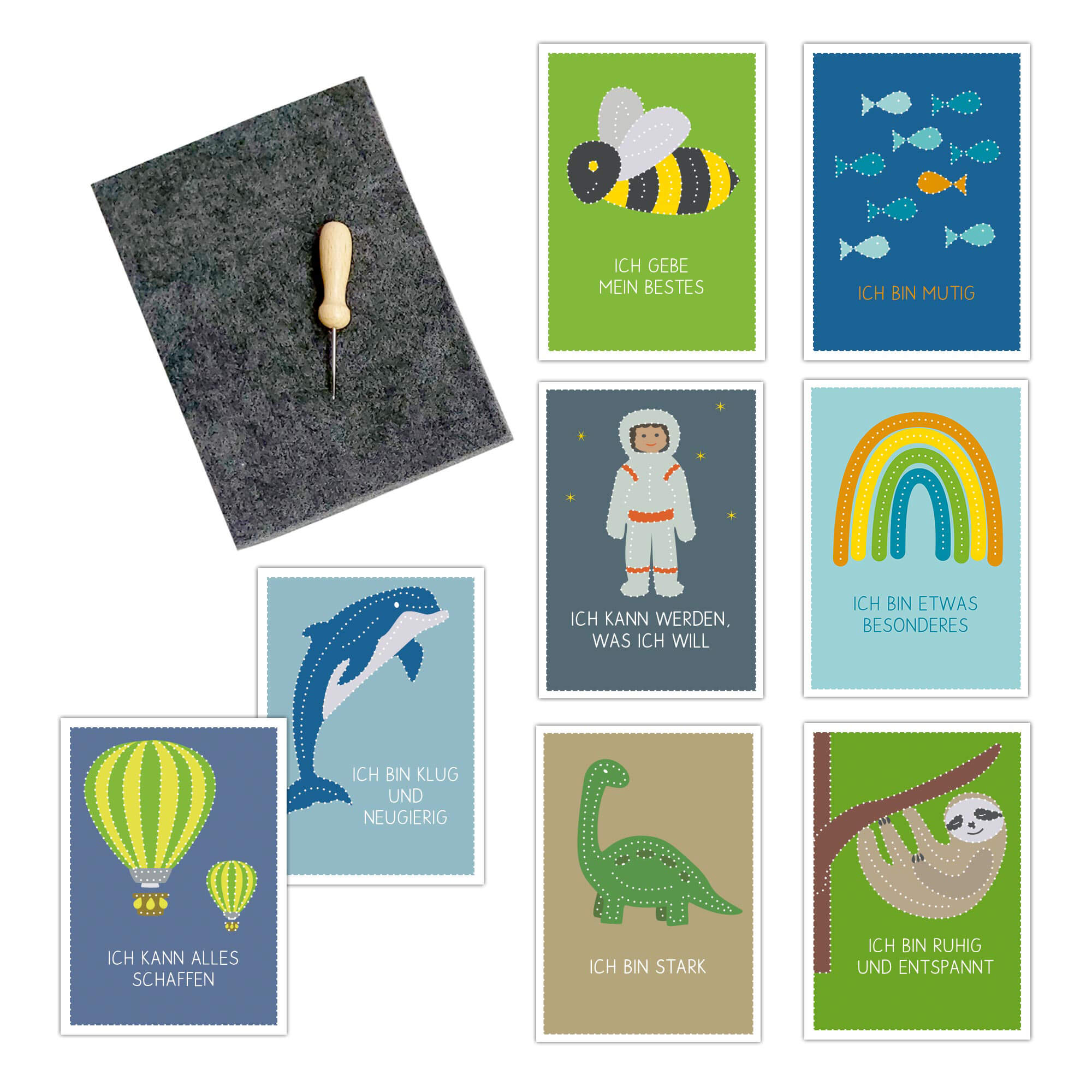 Prickelset Affirmationskarten Familienmomente - malmichbuntbest.com