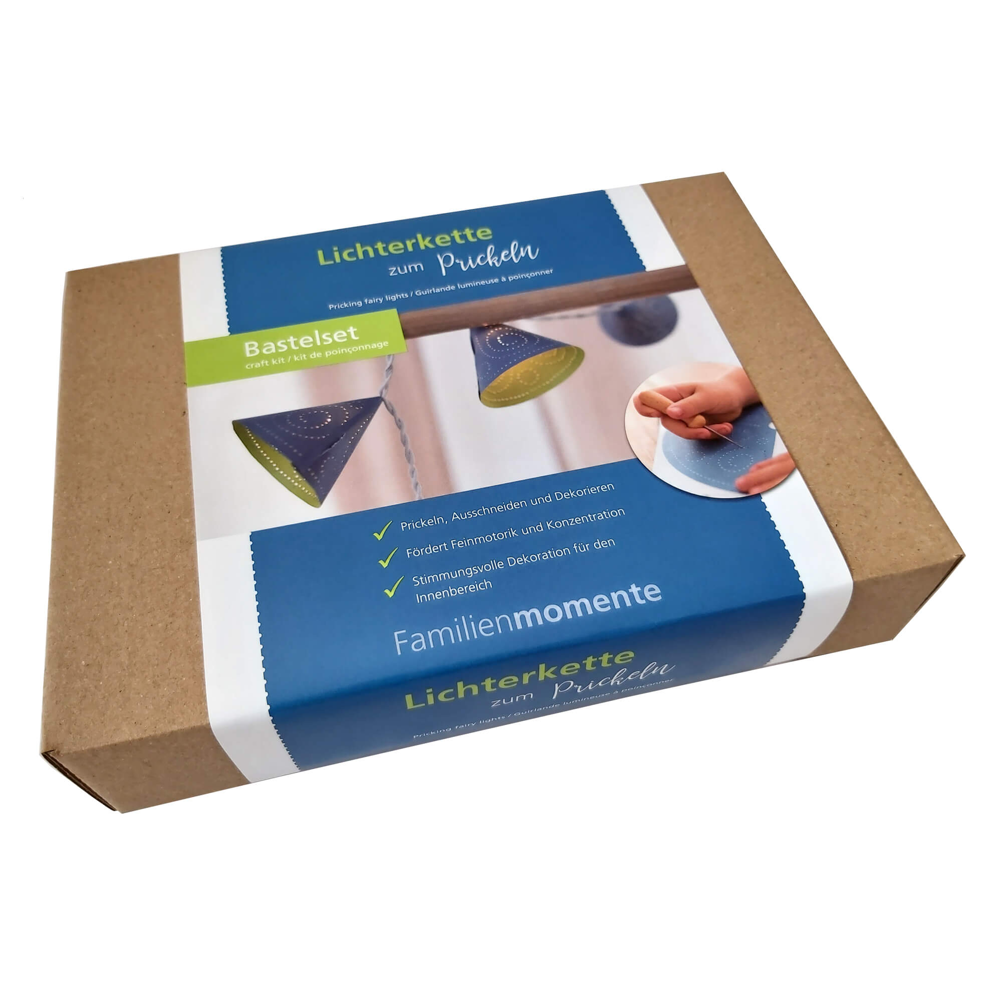 Prickelset Lichterkette Blau - Kegel Familienmomente - malmichbuntbest.com