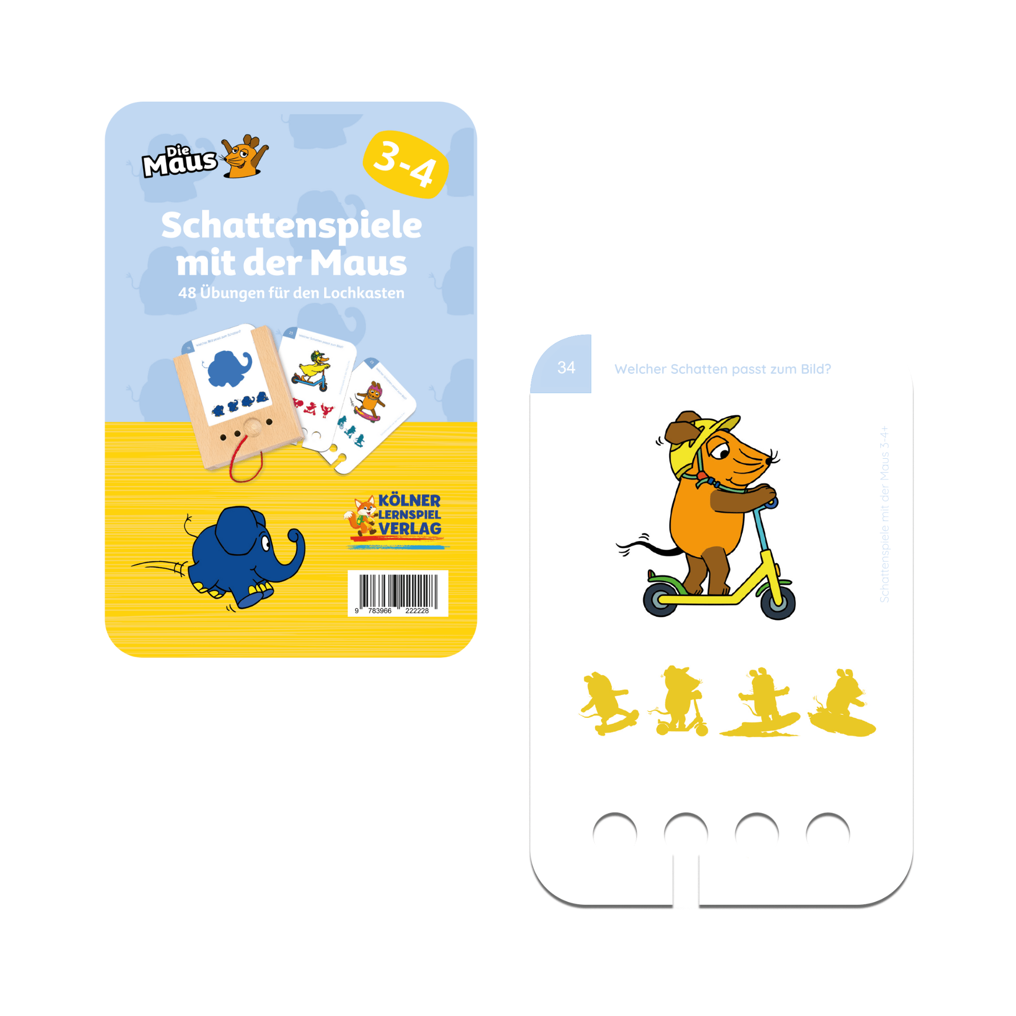 Schattenspiel mit der Maus 3 - 4+ - Übungen für den Lochkasten Lernspielverlag - malmichbuntbest.com