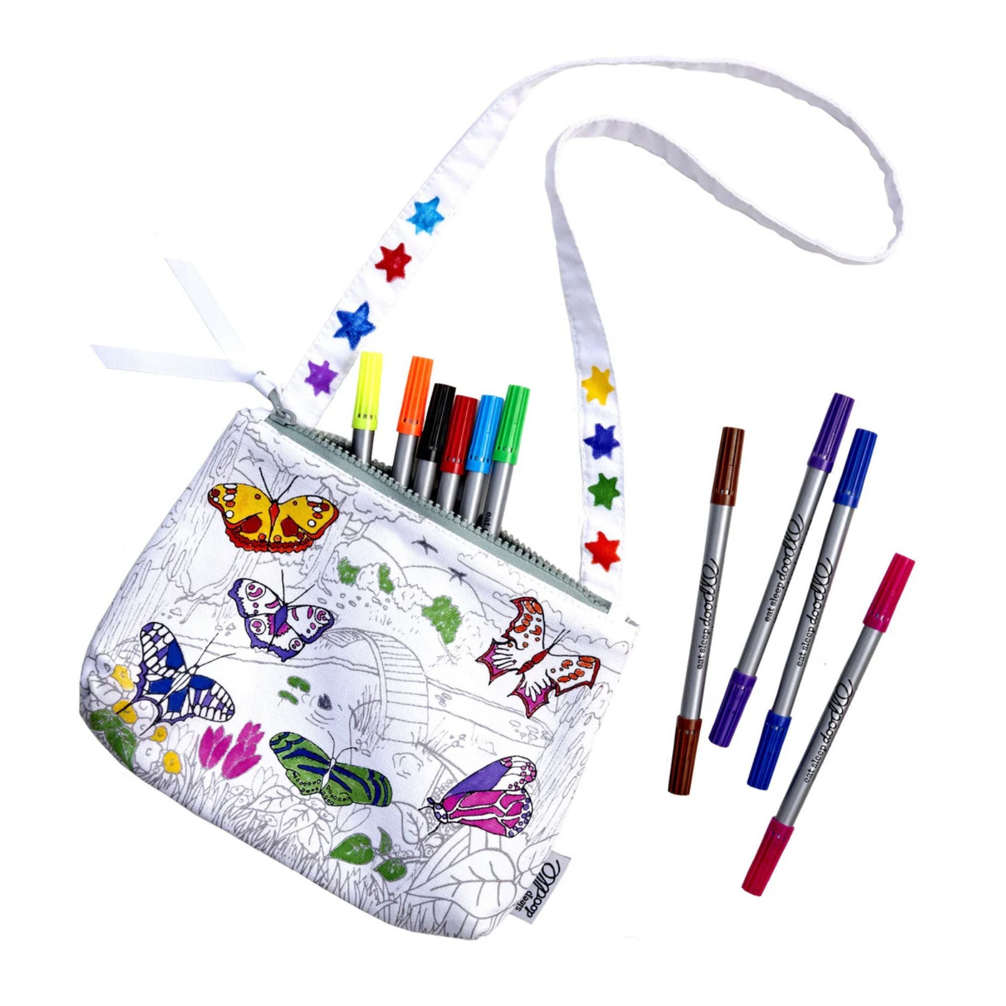 Umhängetasche zum Ausmalen Schmetterling EatSleepDoddle - malmichbuntbest.com