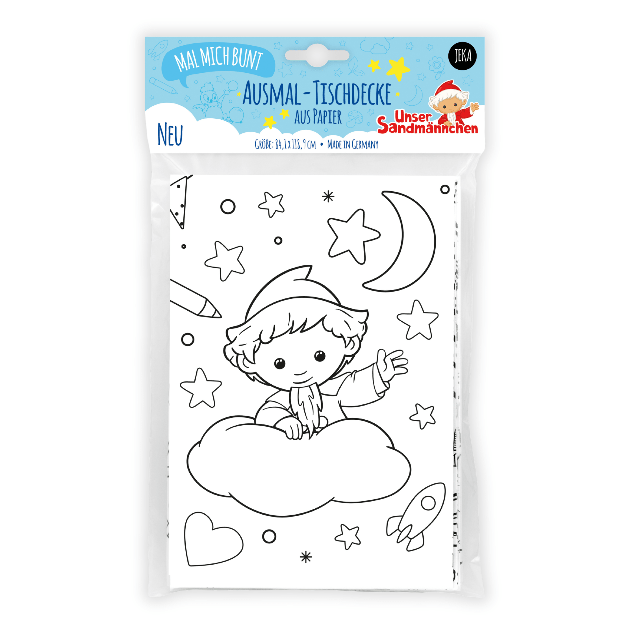 Unser Sandmännchen - Ausmal-Tischdecke aus Papier Jeka - malmichbuntbest.com