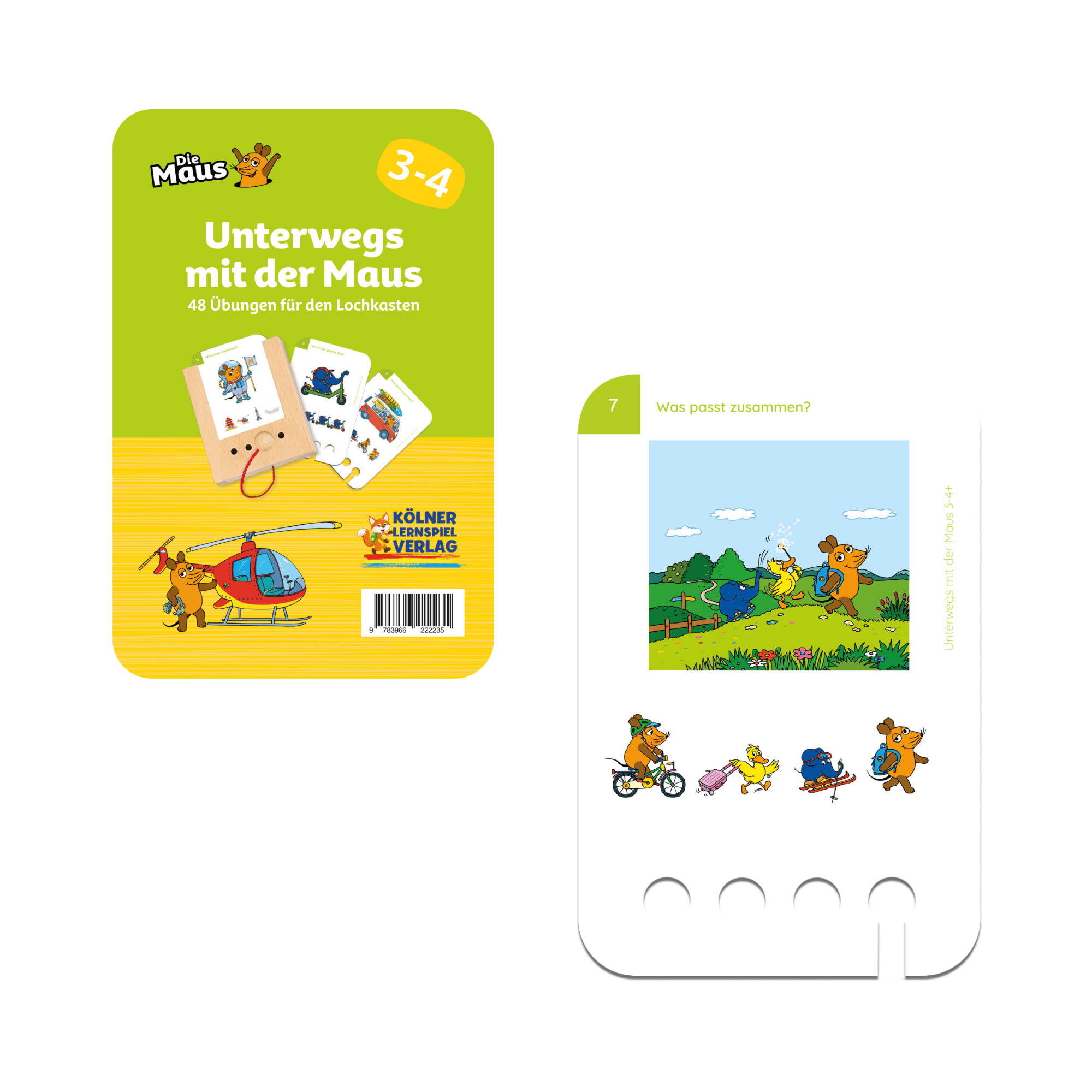 Unterwegs mit der Maus 3 - 4+ - Übungen für den Lochkasten Lernspielverlag - malmichbuntbest.com