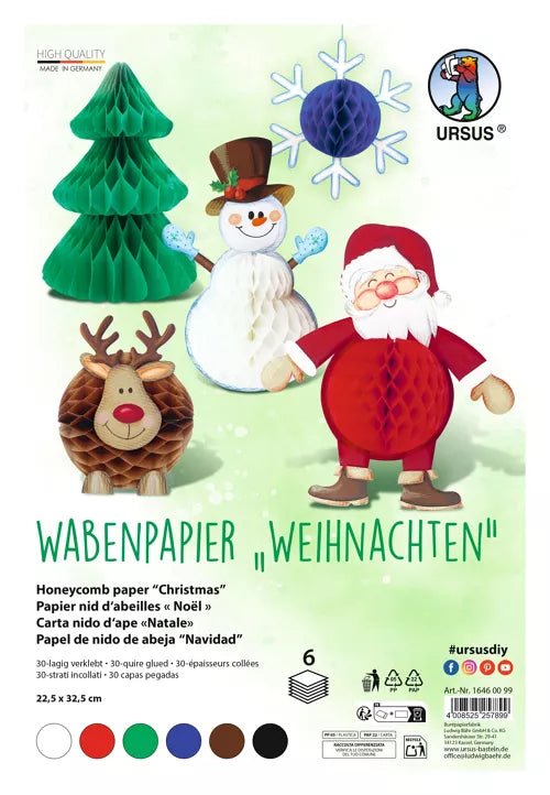 URSUS - Wabenpapier Weihnachten Bastelset Ursus - malmichbuntbest.com