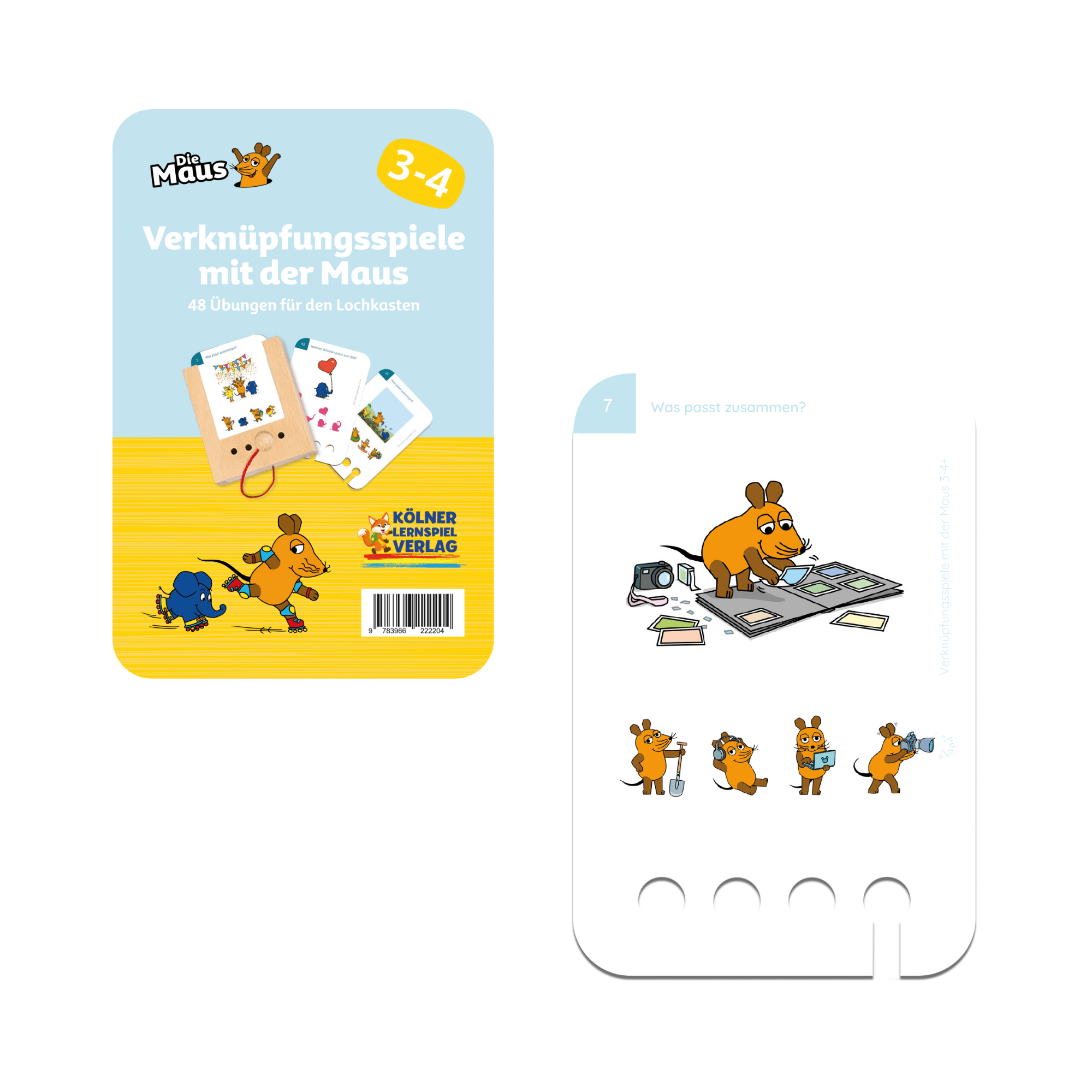 Verknüpfungsspiele mit der Maus 3 - 4+ - Übungen für den Lochkasten Lernspielverlag - malmichbuntbest.com