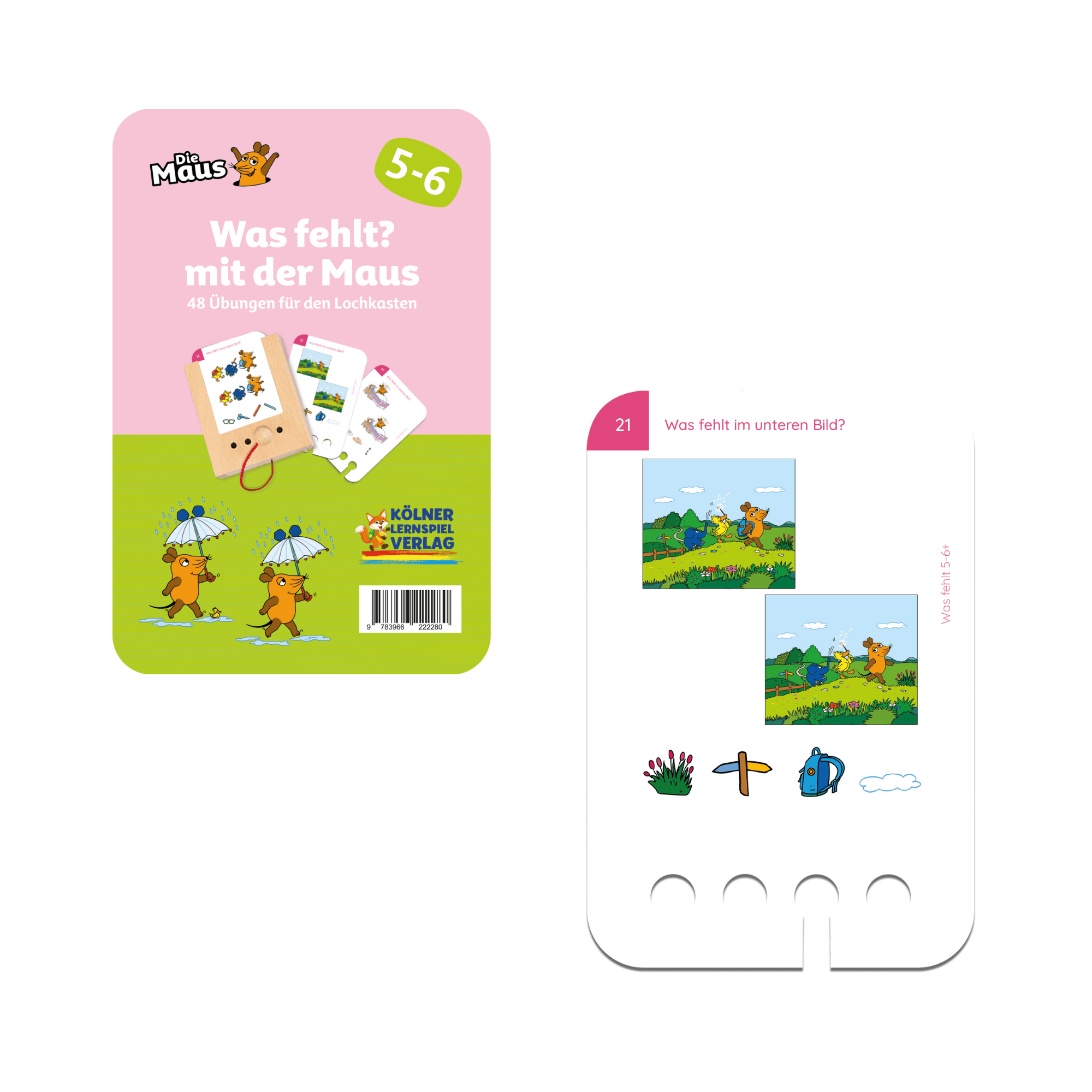 Was fehlt? mit der Maus 5 - 6+ - Übungen für den Lochkasten Lernspielverlag - malmichbuntbest.com