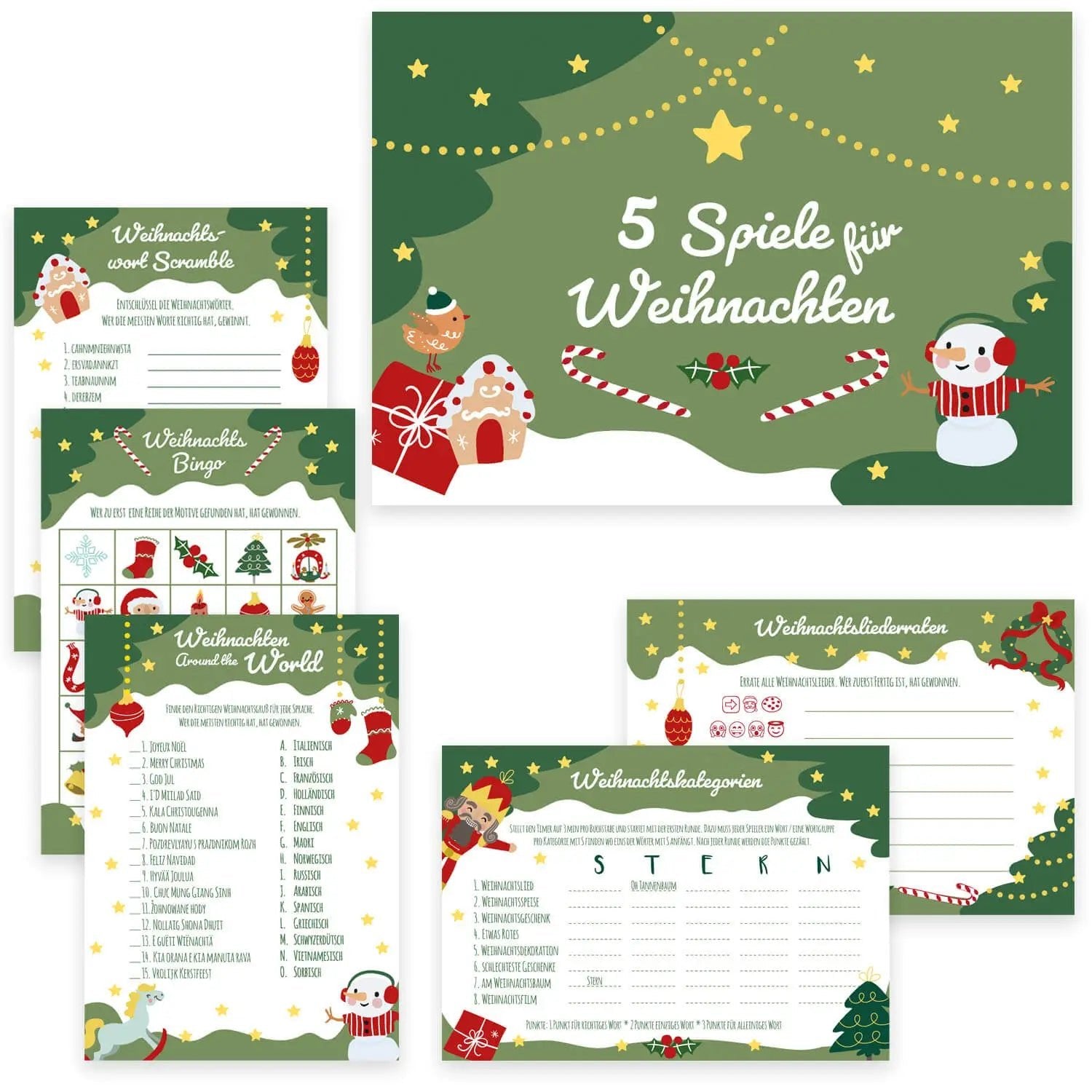 Weihnachtsspiele - Set Tannengrün Jeka - malmichbuntbest.com
