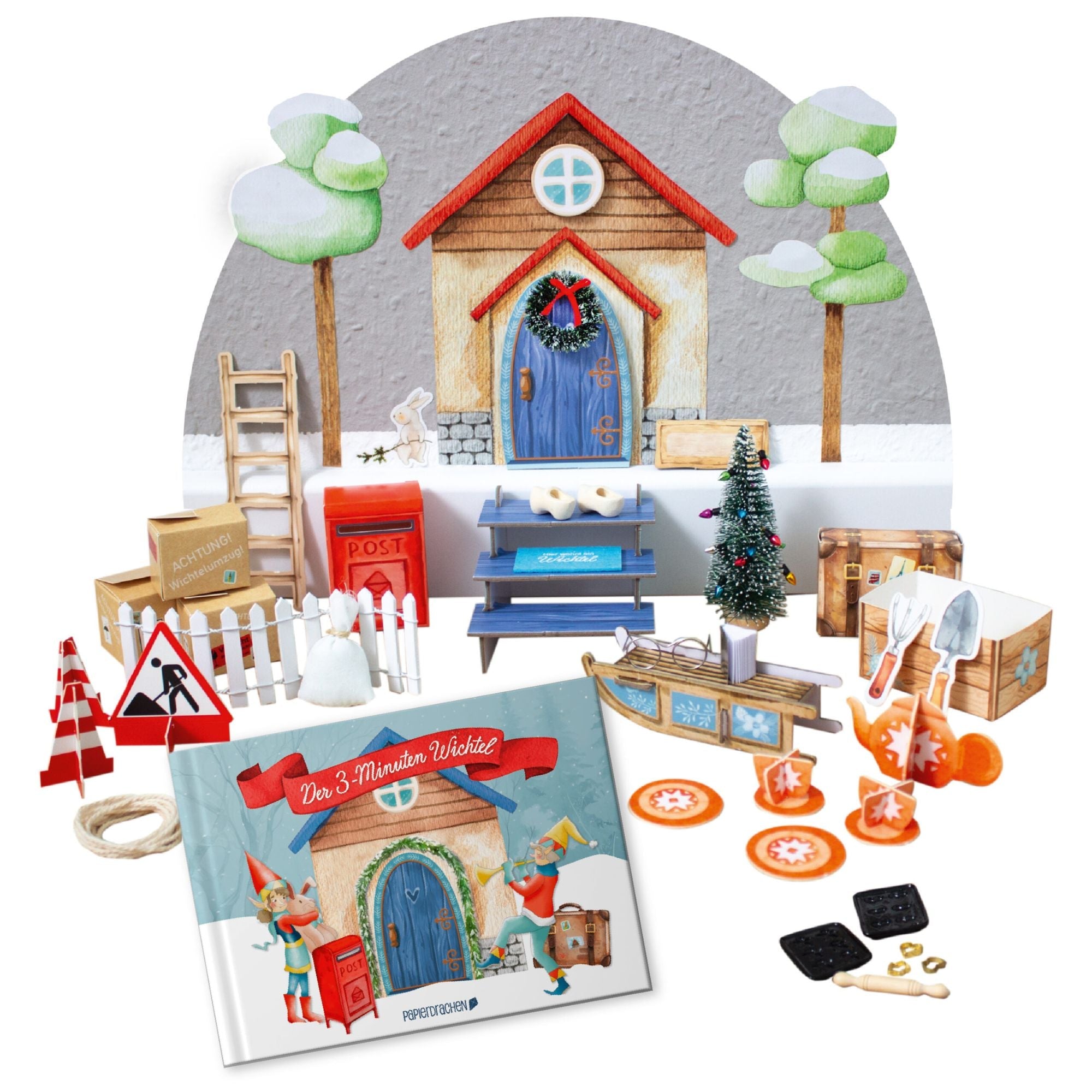 Wichtel - Set zum Advent Papierdrachen - malmichbuntbest.com