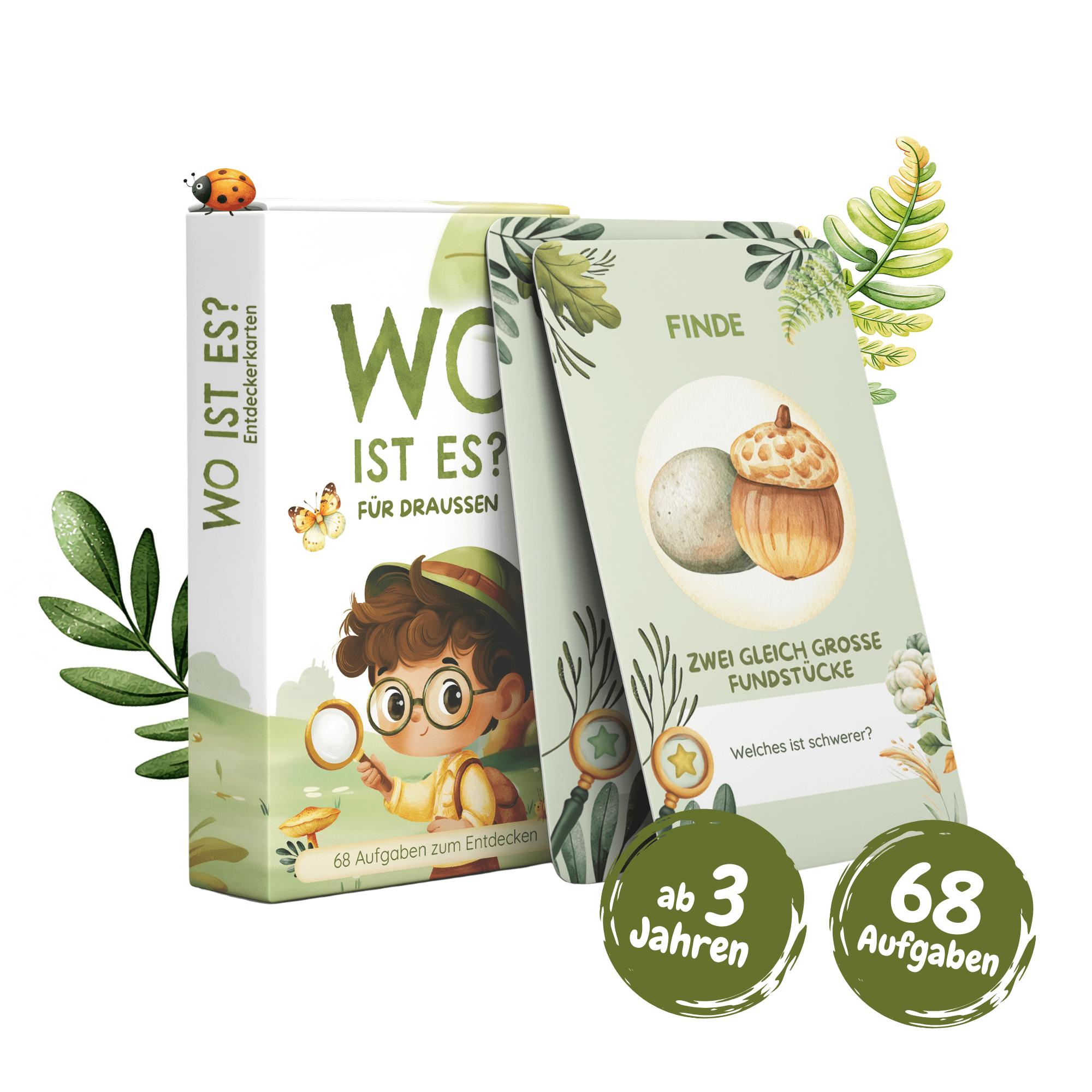 WO IST ES? – Entdeckerkarten für Kinder | Outdoor-Suchspiel mit 68 Aufgaben Jeka - malmichbuntbest.com