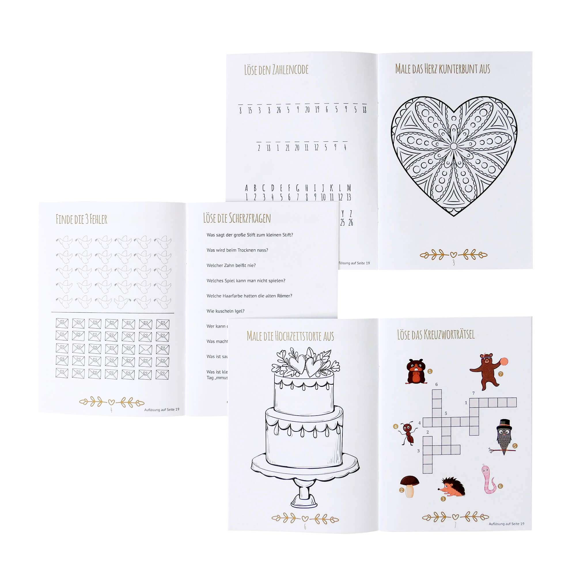 10er Set Hochzeitsmalbuch für Kinder Jeka - malmichbuntbest.com