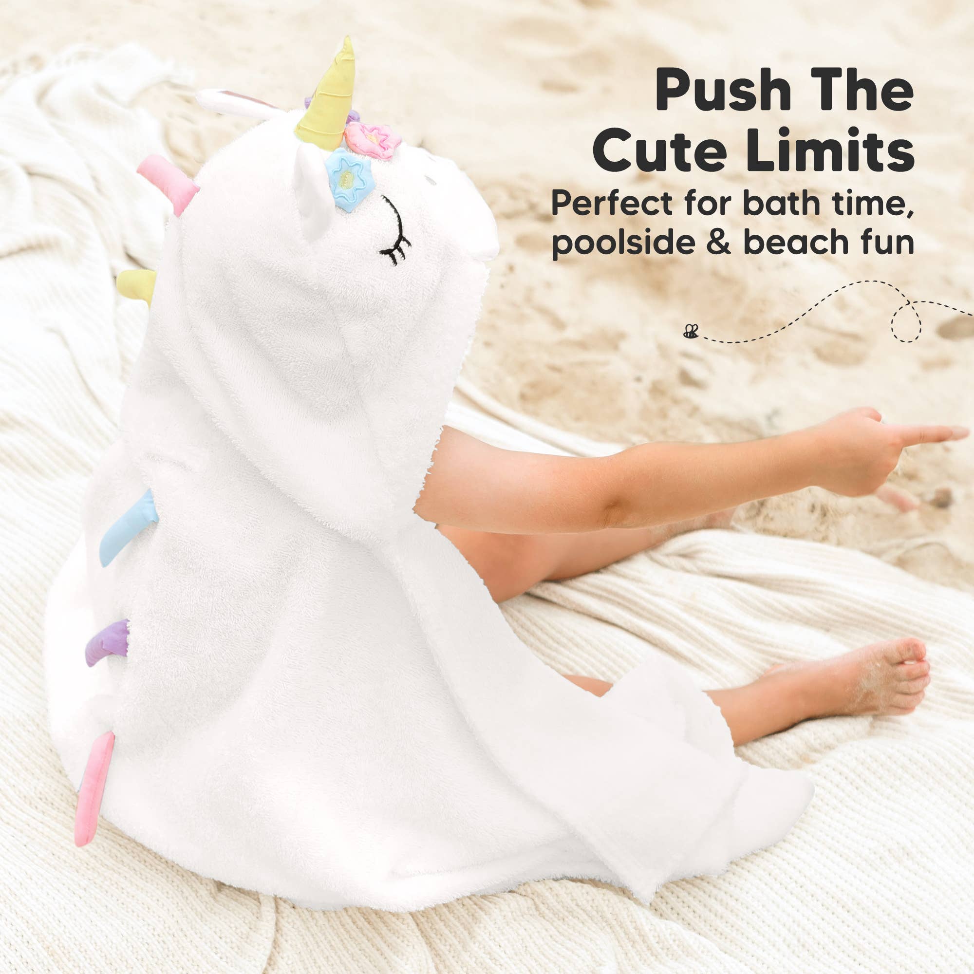 KeaBabies PlayPals Kapuzenhandtuch für Babys: Einhorn
