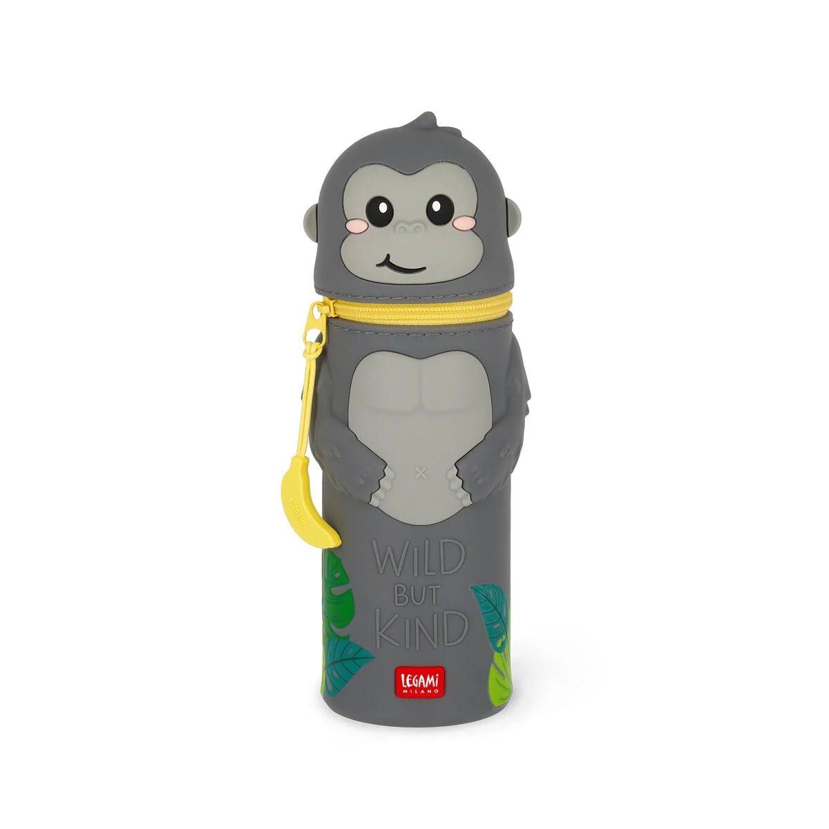 2-in-1-Federmäppchen aus Silikon Gorilla „Wild but Kind“ - Kawaii Legami - malmichbuntbest.com