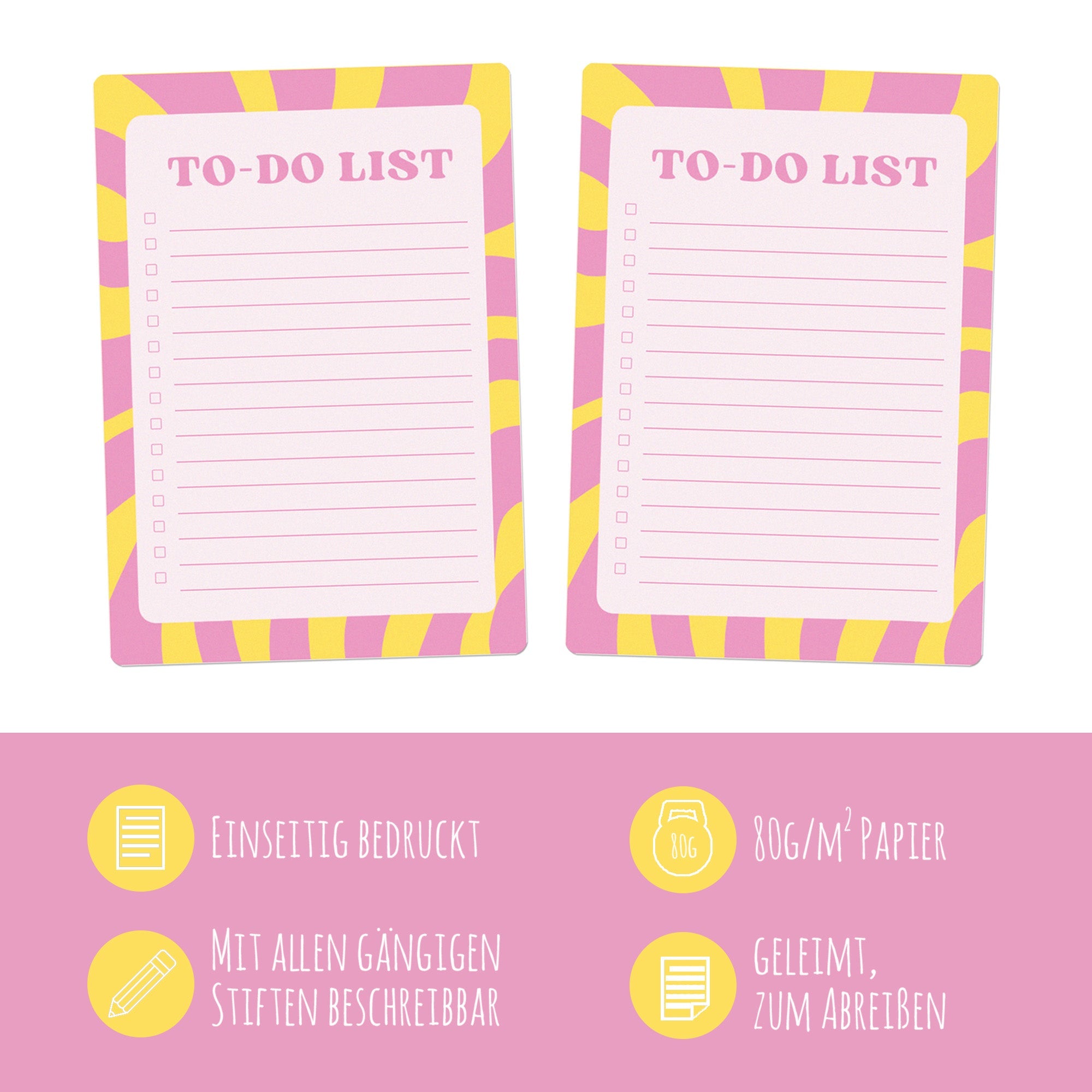 2 Notizblöcke To - Do List - Pink Jeka - malmichbuntbest.com