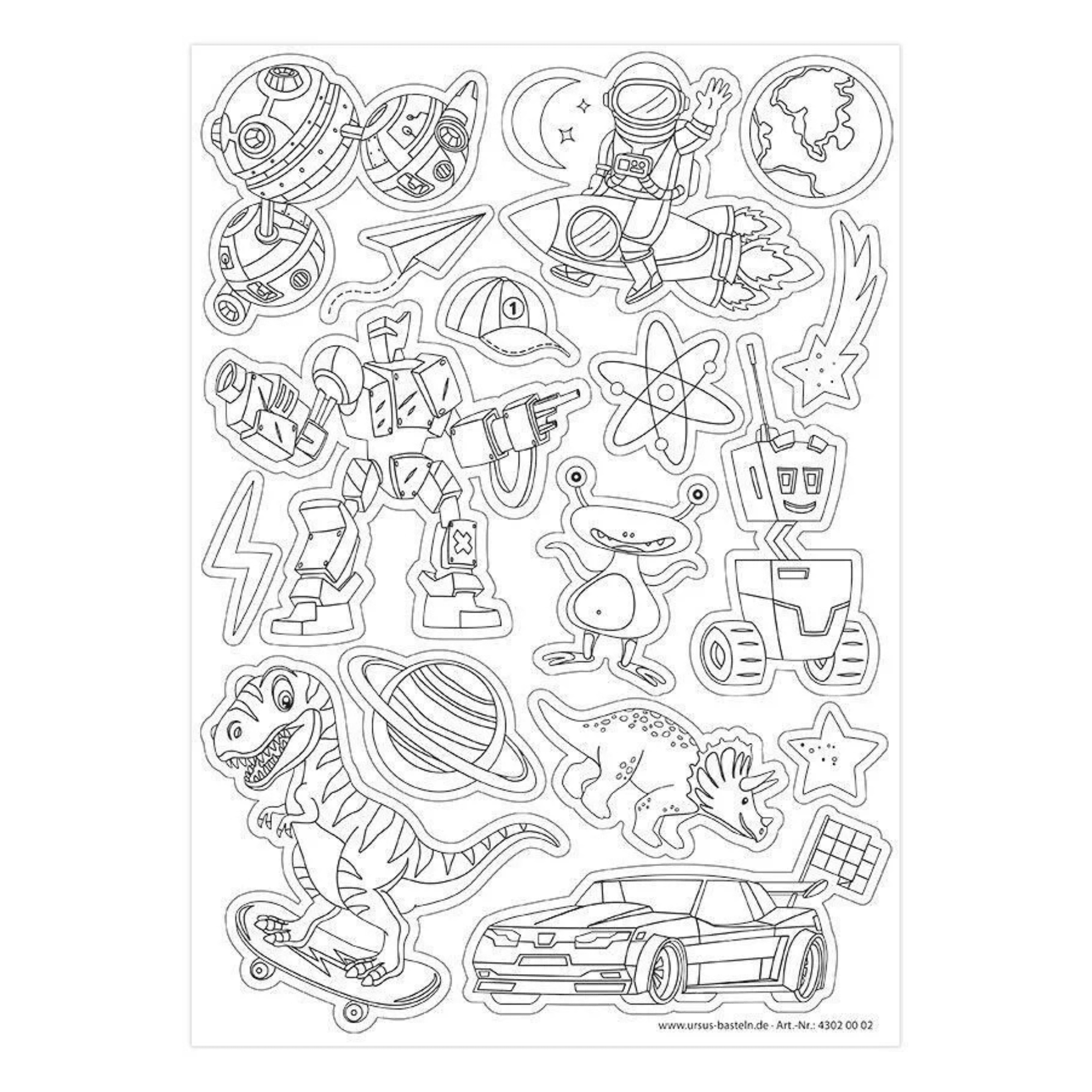 30 Magnete zum Ausmalen - Adventure Ursus - malmichbuntbest.com