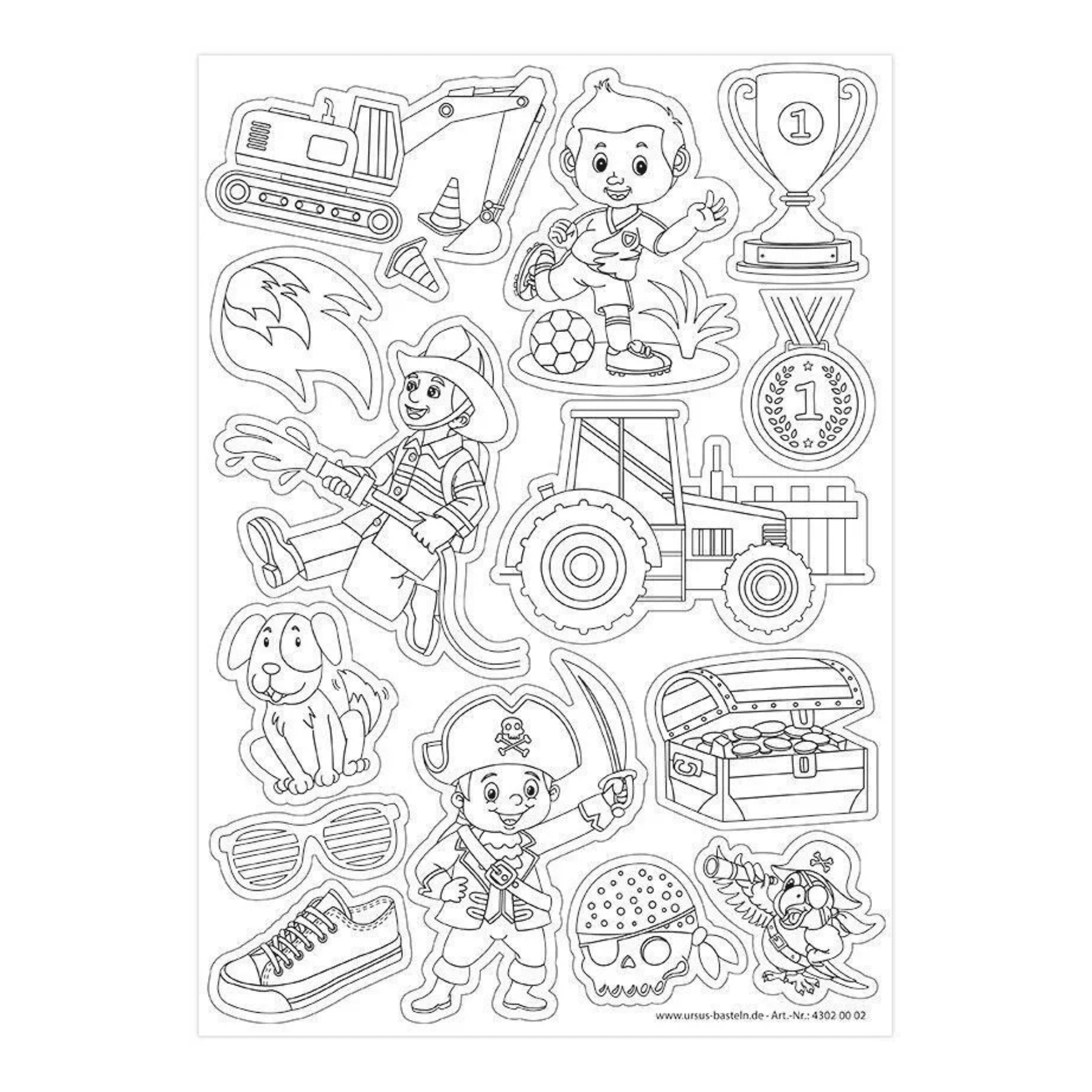 30 Magnete zum Ausmalen - Adventure Ursus - malmichbuntbest.com