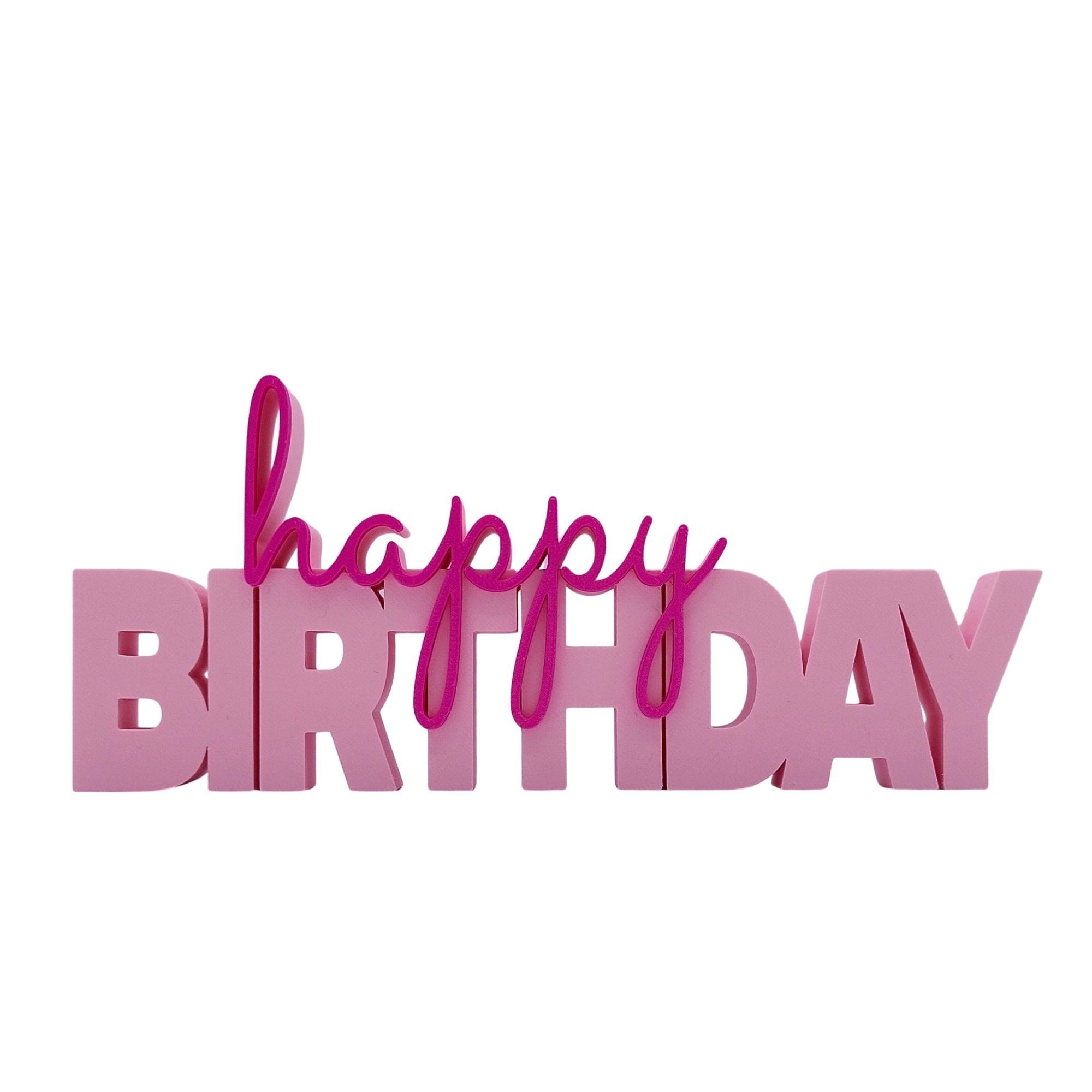 3D Drucker Schriftzug "Happy Birthday" Rosa-Pink