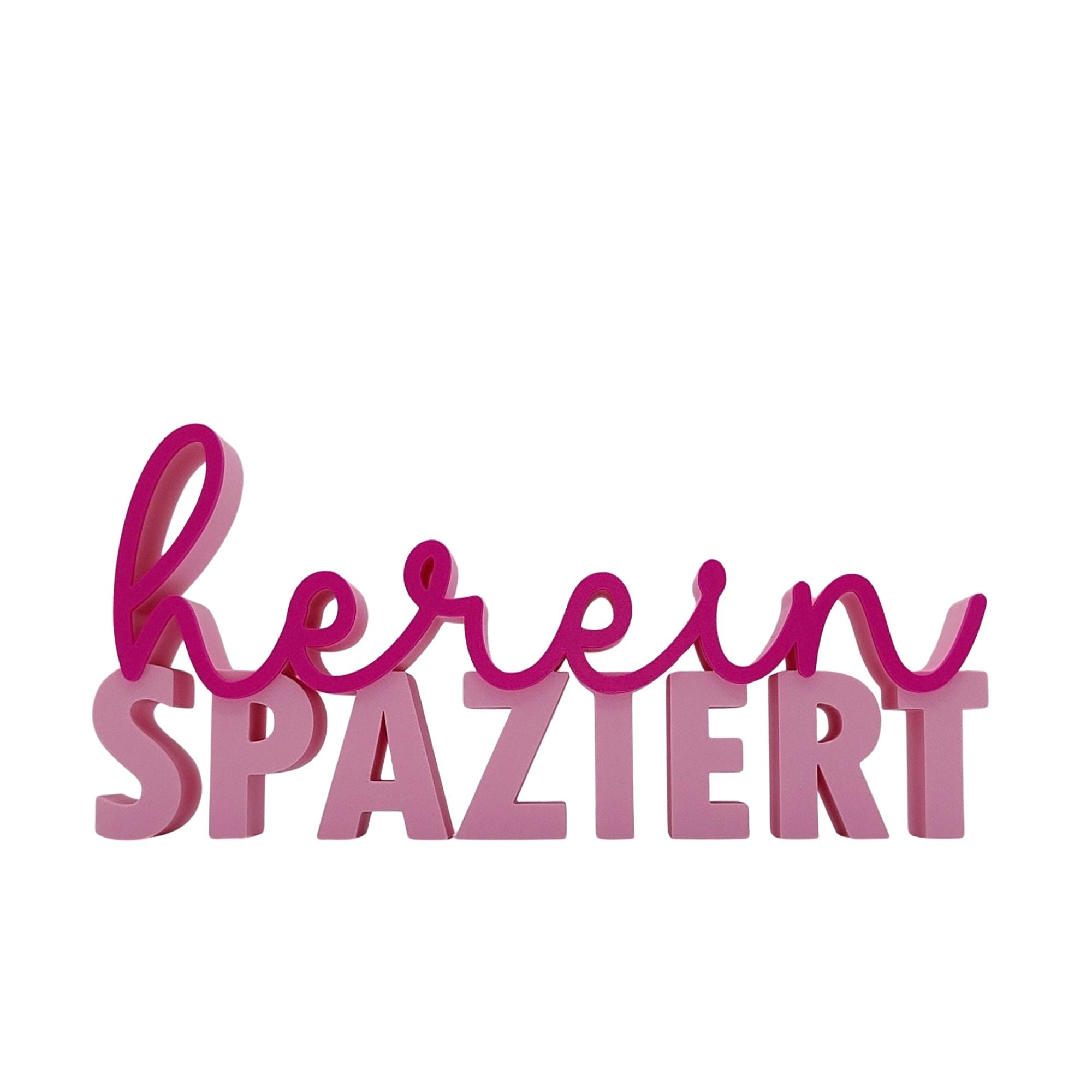 3D Drucker Schriftzug "Hereinspaziert" Rosa-Pink
