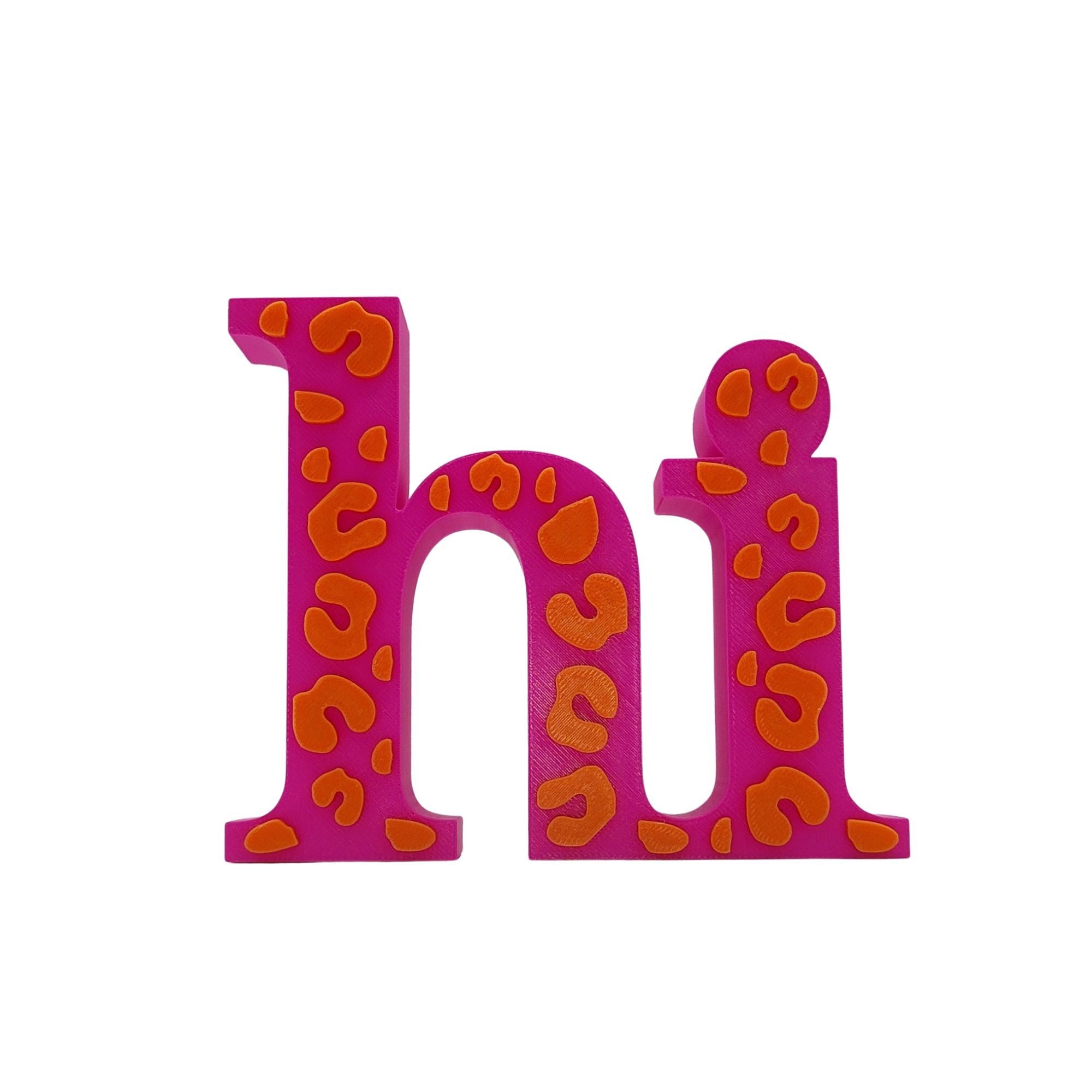 3D Drucker Schriftzug "Hi" Pink-Leo