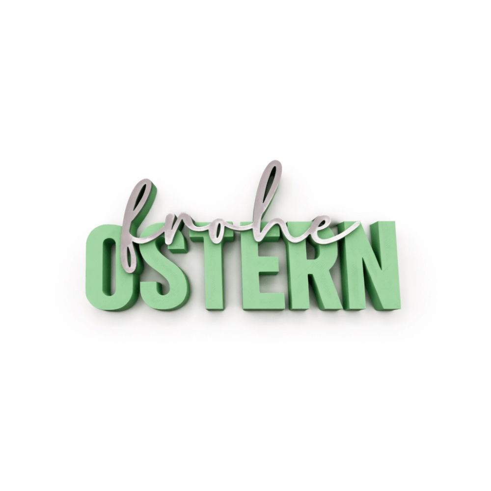 3D Drucker Schriftzug „Frohe Ostern" Mint - Grau Jeka - malmichbuntbest.com