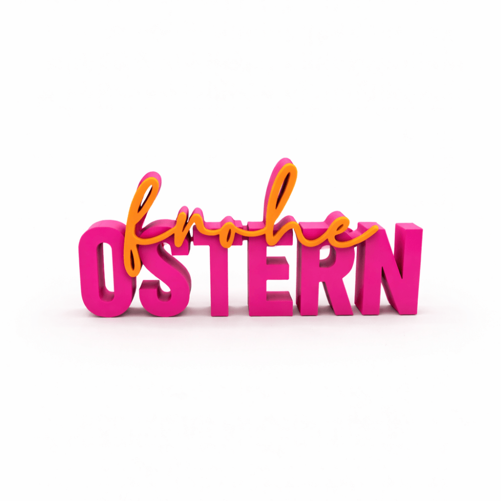 3D Drucker Schriftzug „Frohe Ostern" Pink - Orange Jeka - malmichbuntbest.com