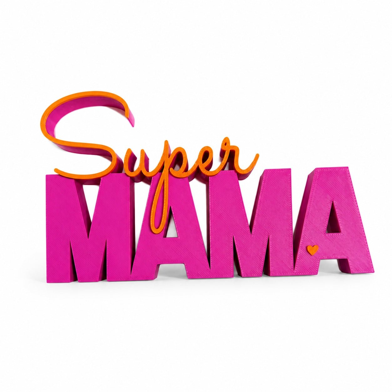 3D Drucker Schriftzug "Super Mama" Pink - Orange Jeka - malmichbuntbest.com