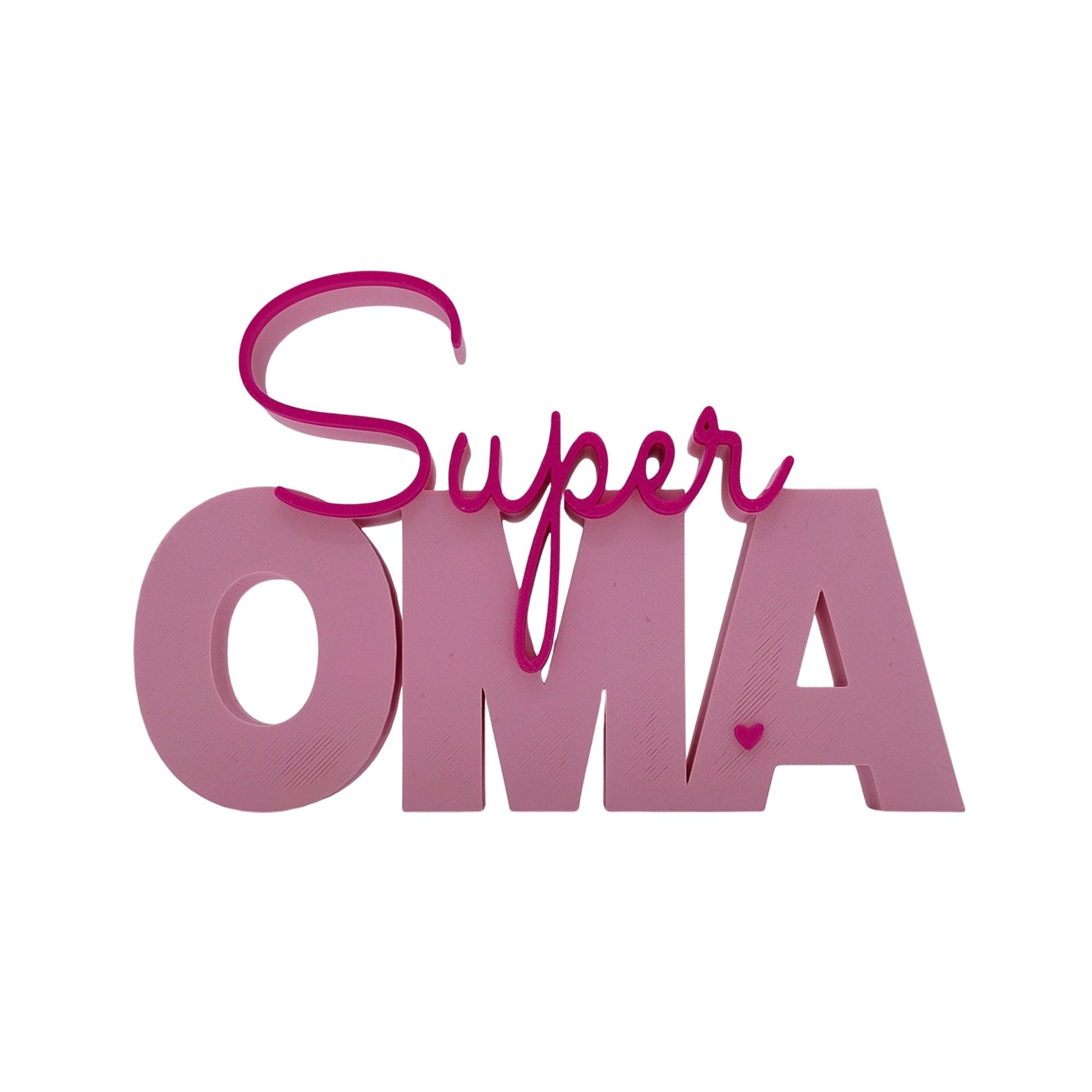 3D Drucker Schriftzug "Super Oma" Rosa-Pink