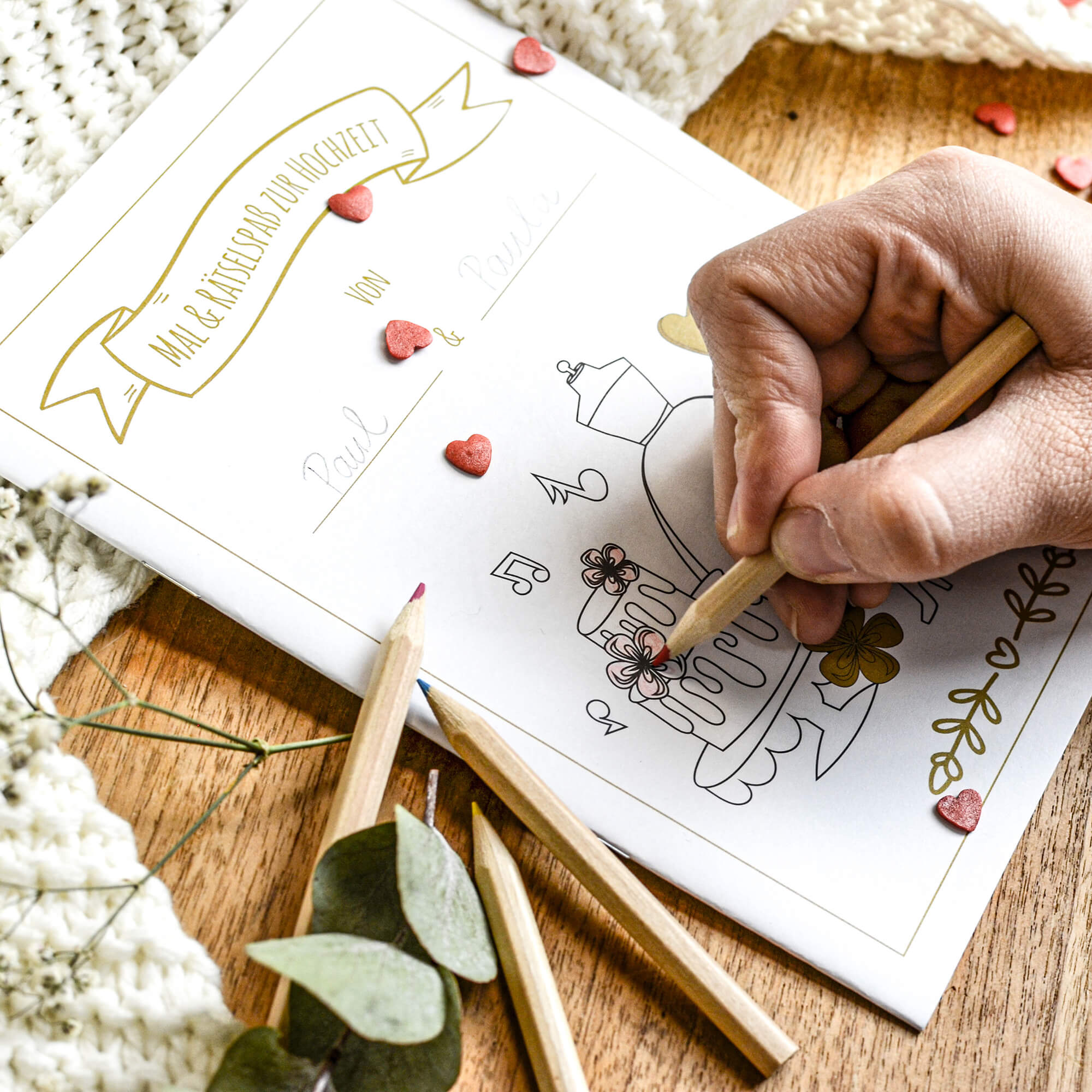 4er Set Hochzeitsmalbuch für Kinder Jeka - malmichbuntbest.com