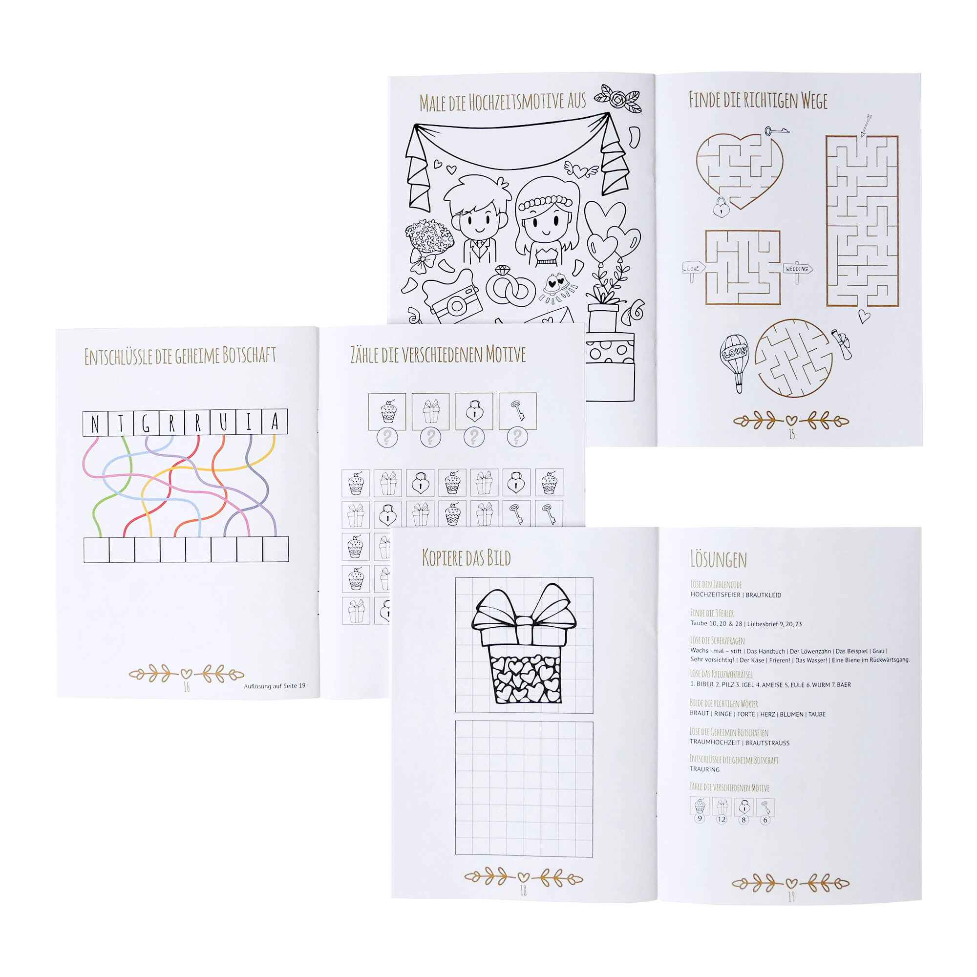 4er Set Hochzeitsmalbuch für Kinder Jeka - malmichbuntbest.com