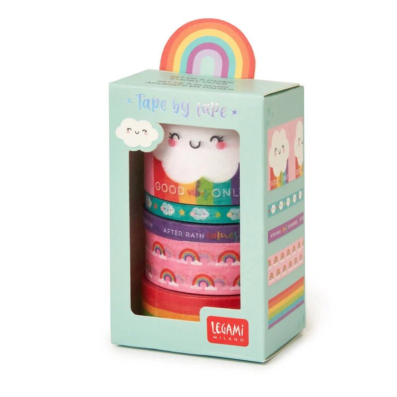 5 Papier - Klebebänder im Set Regenbogen - Tape by Tape Legami - malmichbuntbest.com