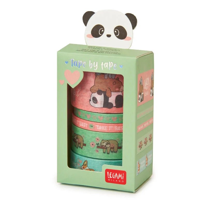 5 Papier - Klebebänder im Set Tiere - Tape by Tape Legami - malmichbuntbest.com