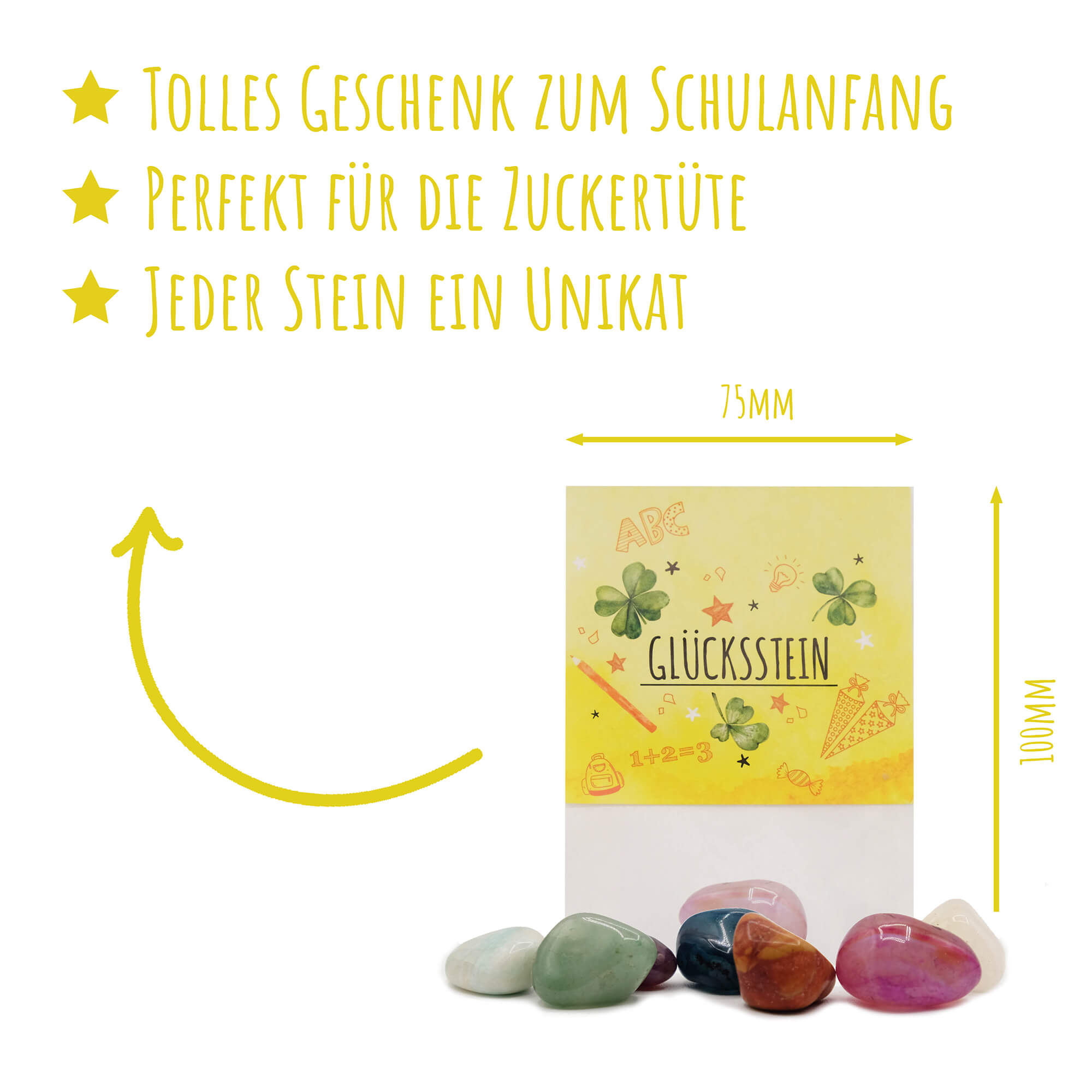 8 Glückssteine für Schulanfang als Glückbringer Jeka - malmichbuntbest.com