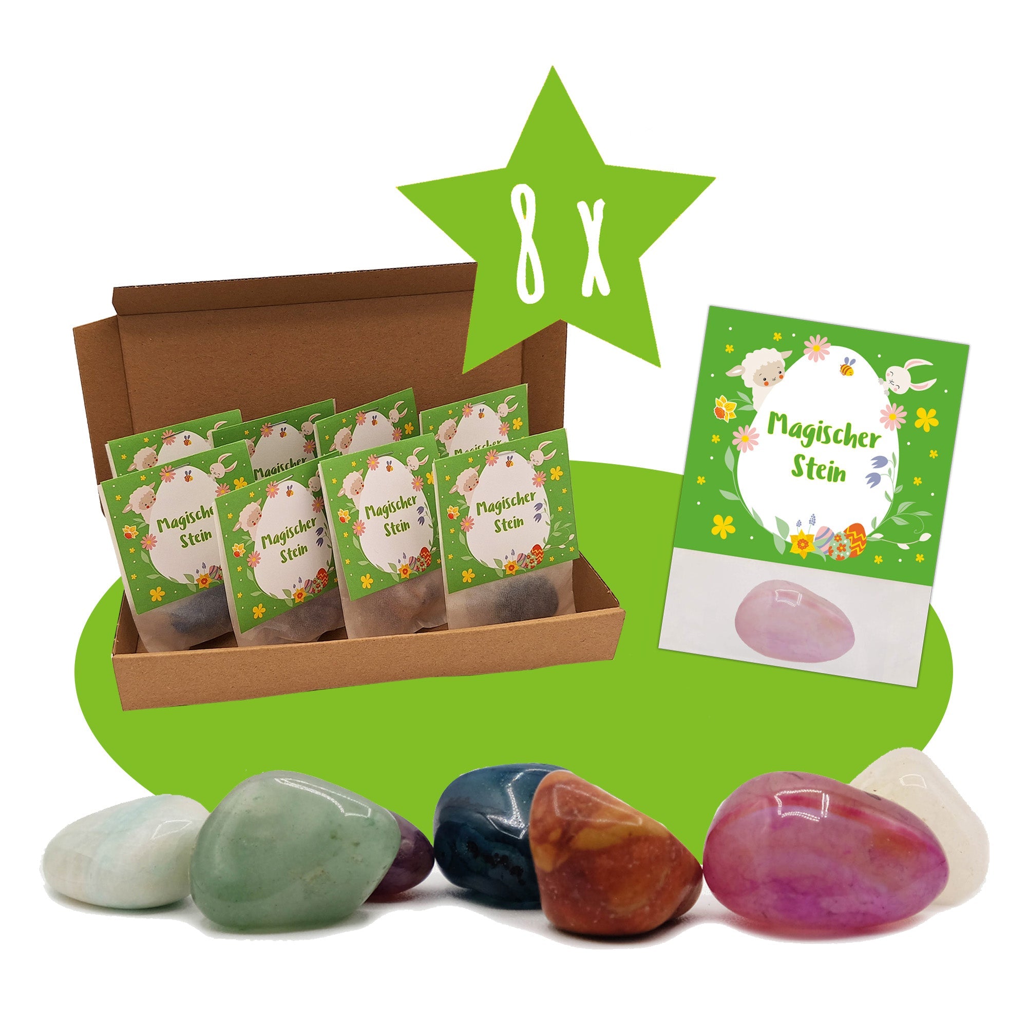 8er Set Glückssteine Ostern Jeka - malmichbuntbest.com