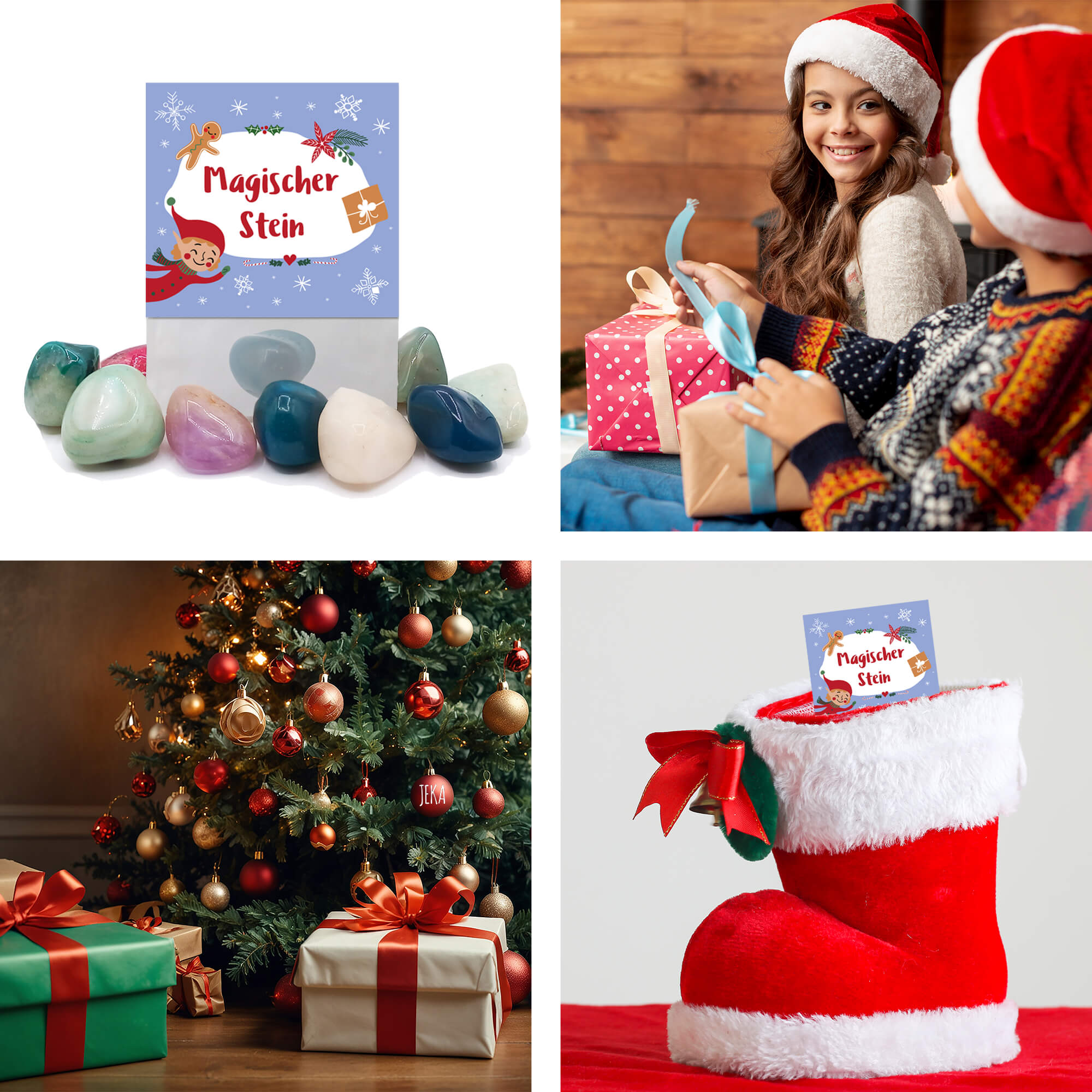 8er Set Glückssteine Weihnachten (Elf) Jeka - malmichbuntbest.com