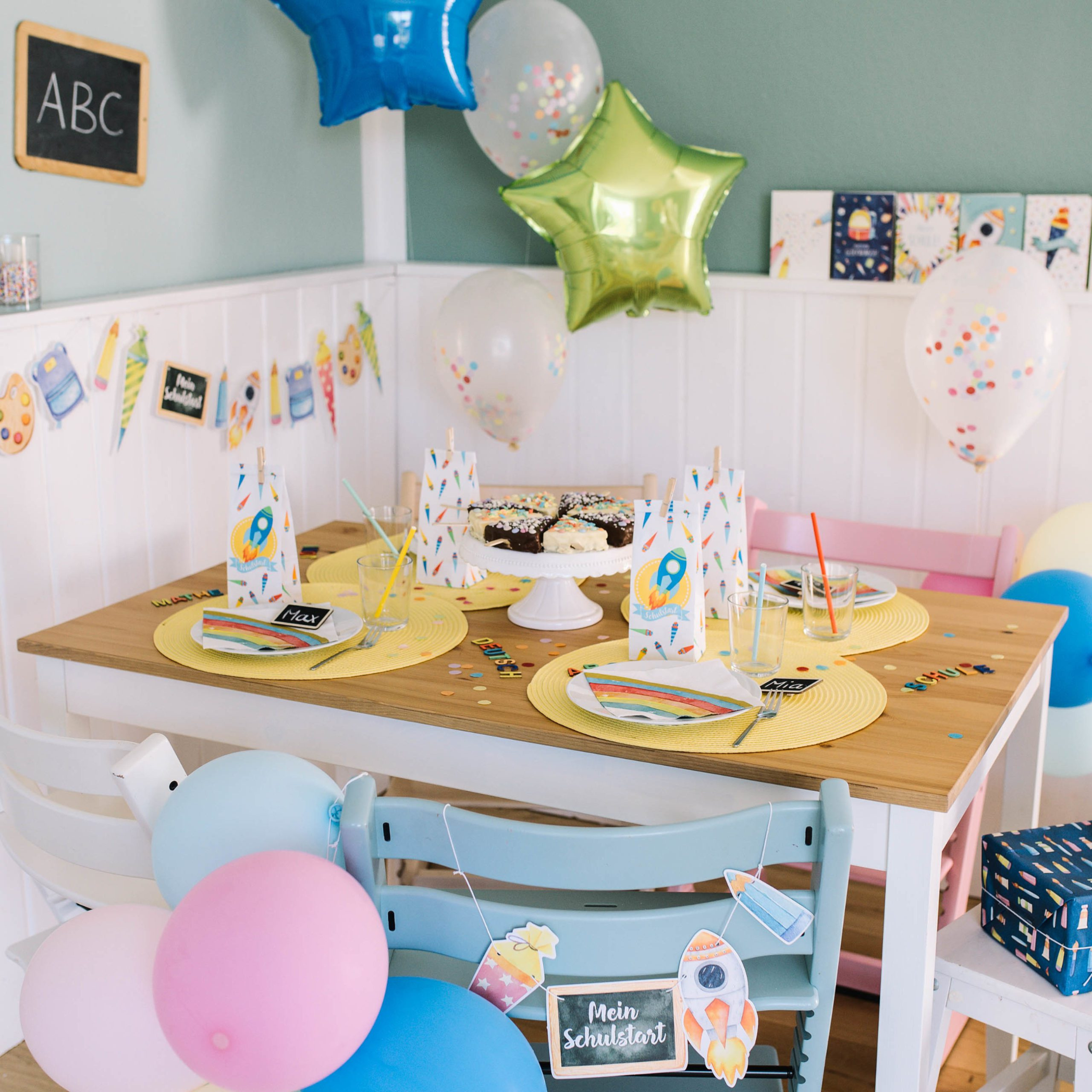 DIY Set Bedruckte Tüten zur Einschulung
