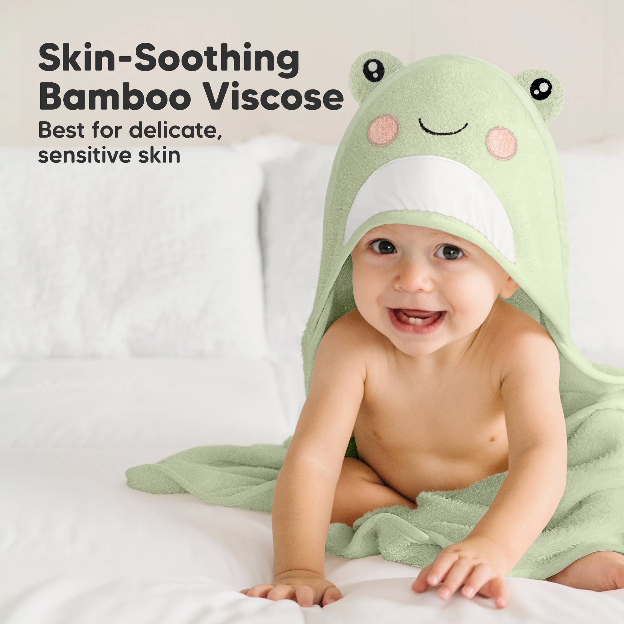 KeaBabies Kuschel-Baby Kapuzenhandtuch: Frosch