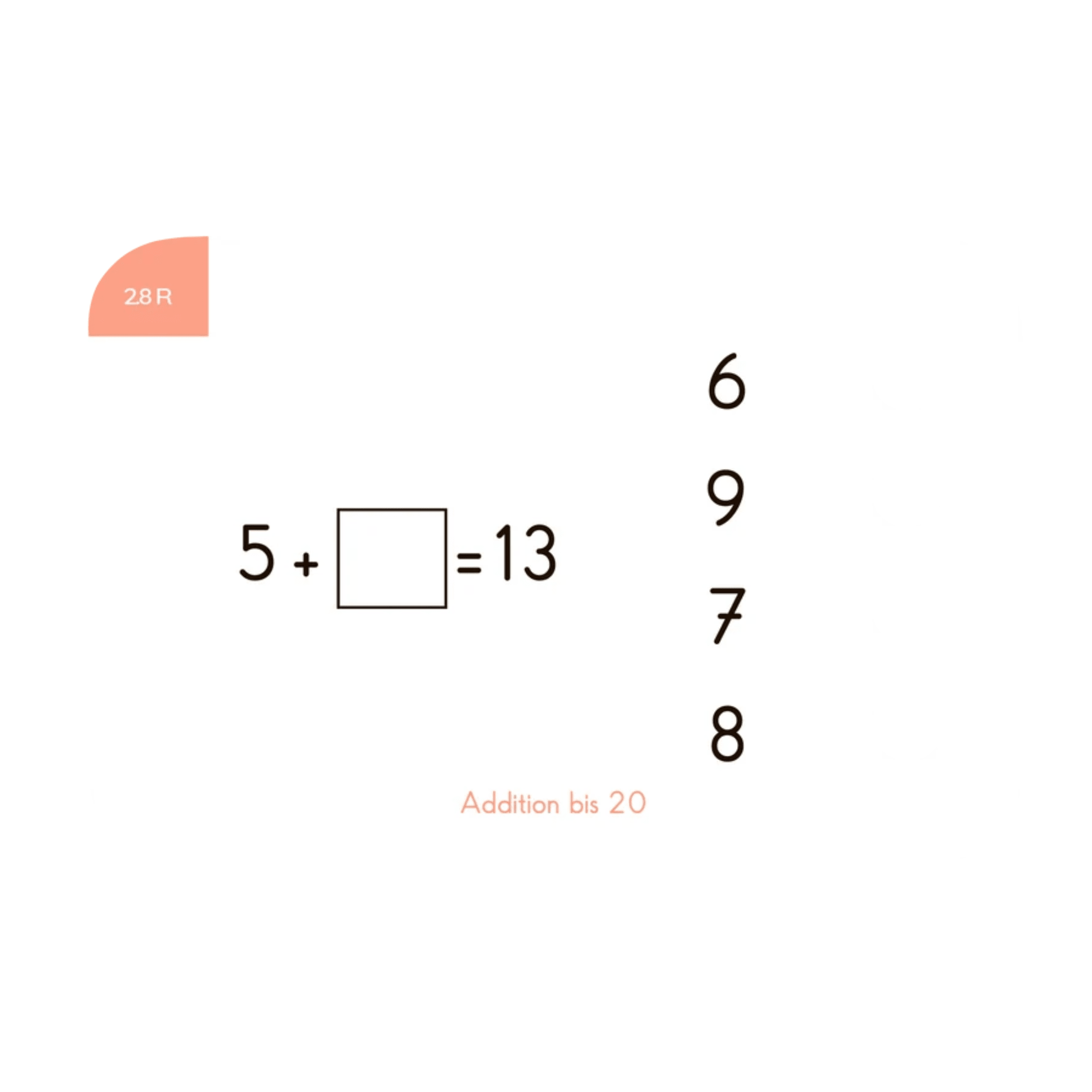 Addition bis 20 - Übungen für den Lochkasten Lernspielverlag - malmichbuntbest.com