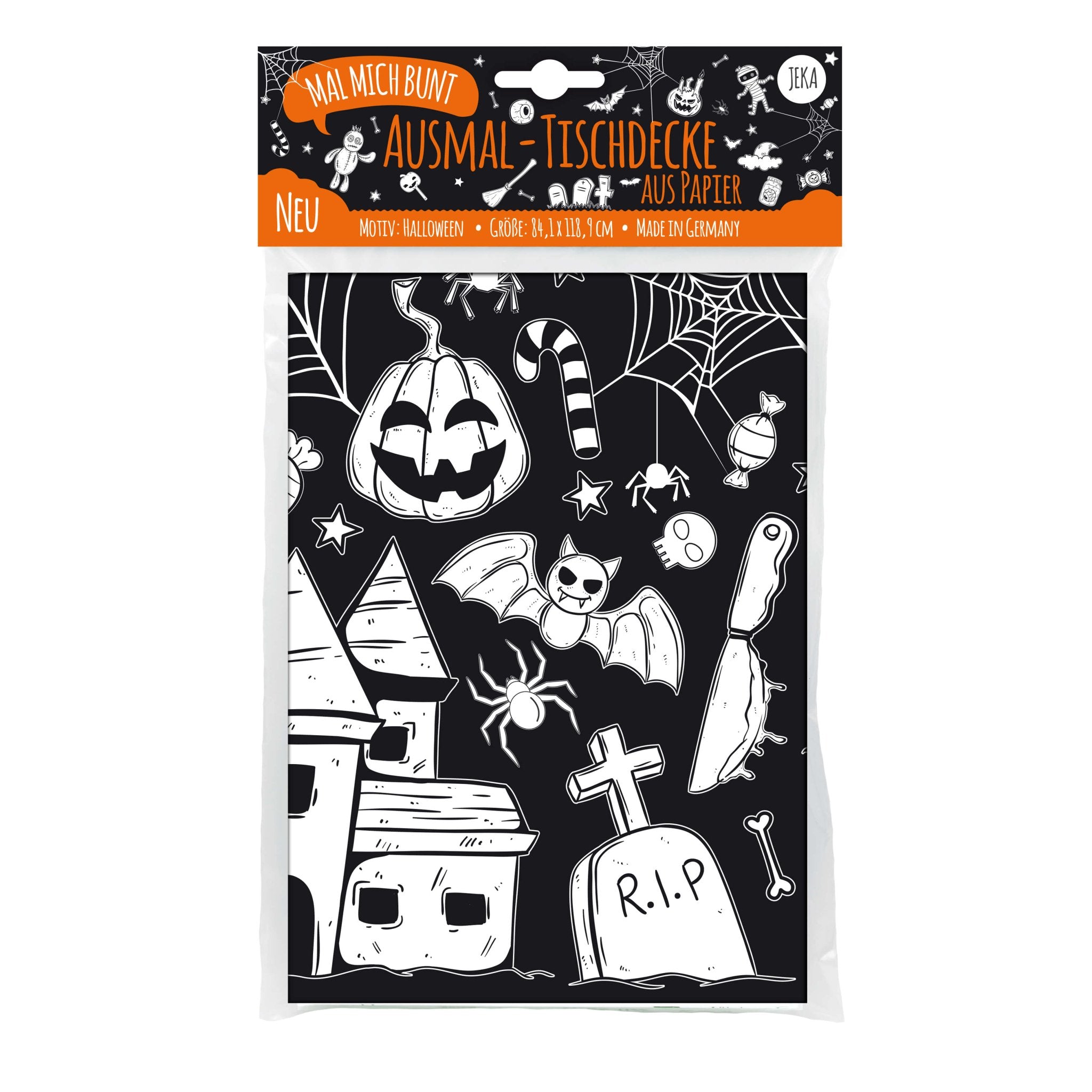 Ausmal - Tischdecke aus Papier "Halloween" Jeka - malmichbuntbest.com