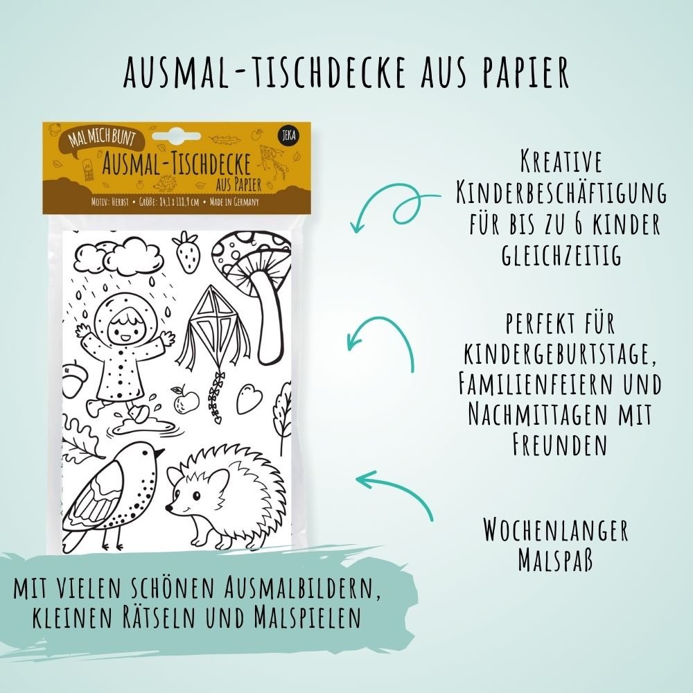 Ausmal - Tischdecke aus Papier "Herbst" Jeka - malmichbuntbest.com