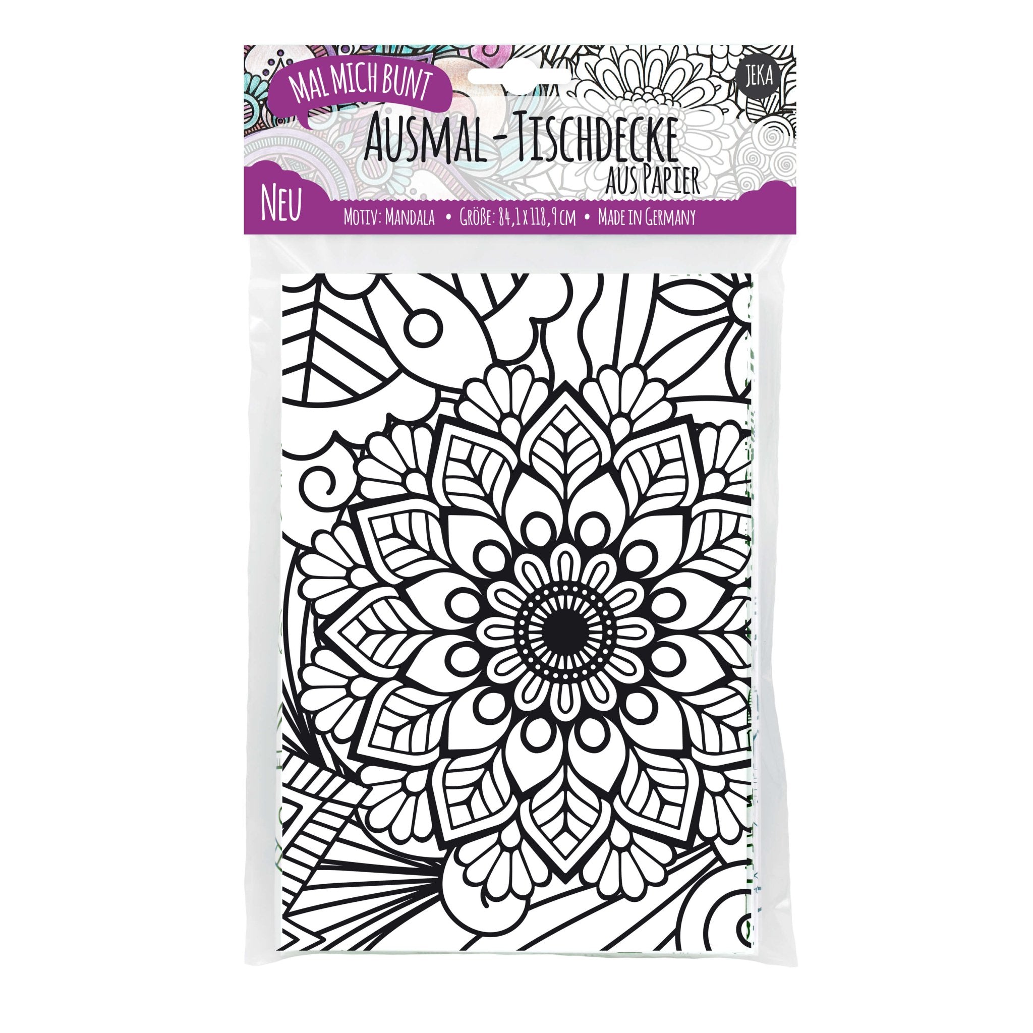 Ausmal - Tischdecke aus Papier "Mandala" Jeka - malmichbuntbest.com